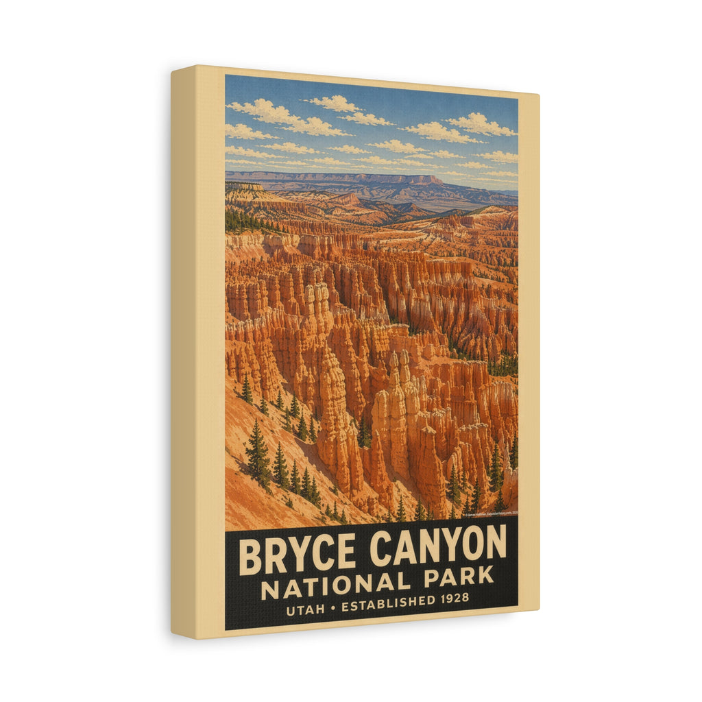 Bryce Canyon National Park Vintage Travel Poster Canvas