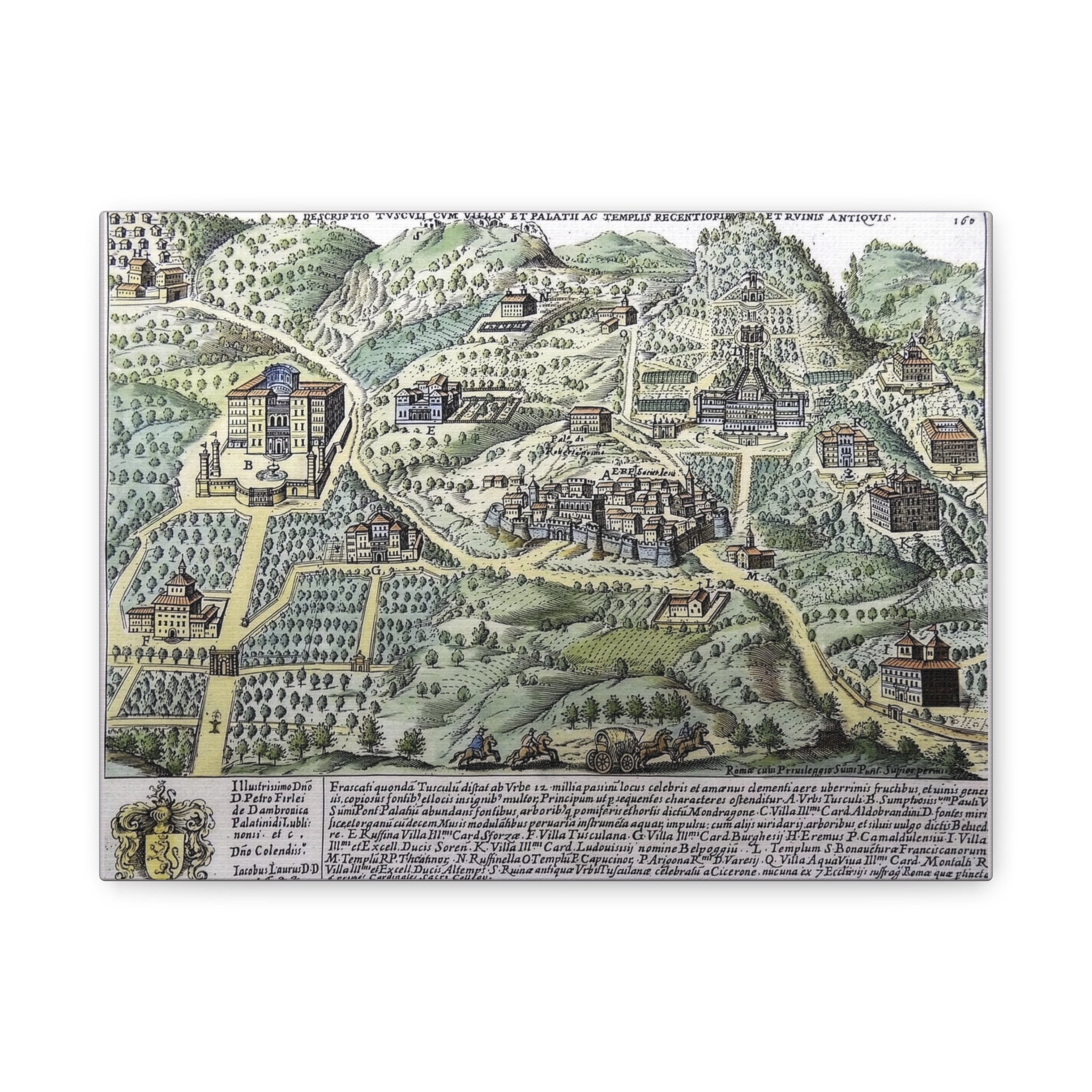Tusculum Map Matte Canvas | Historic Italian Cartography
