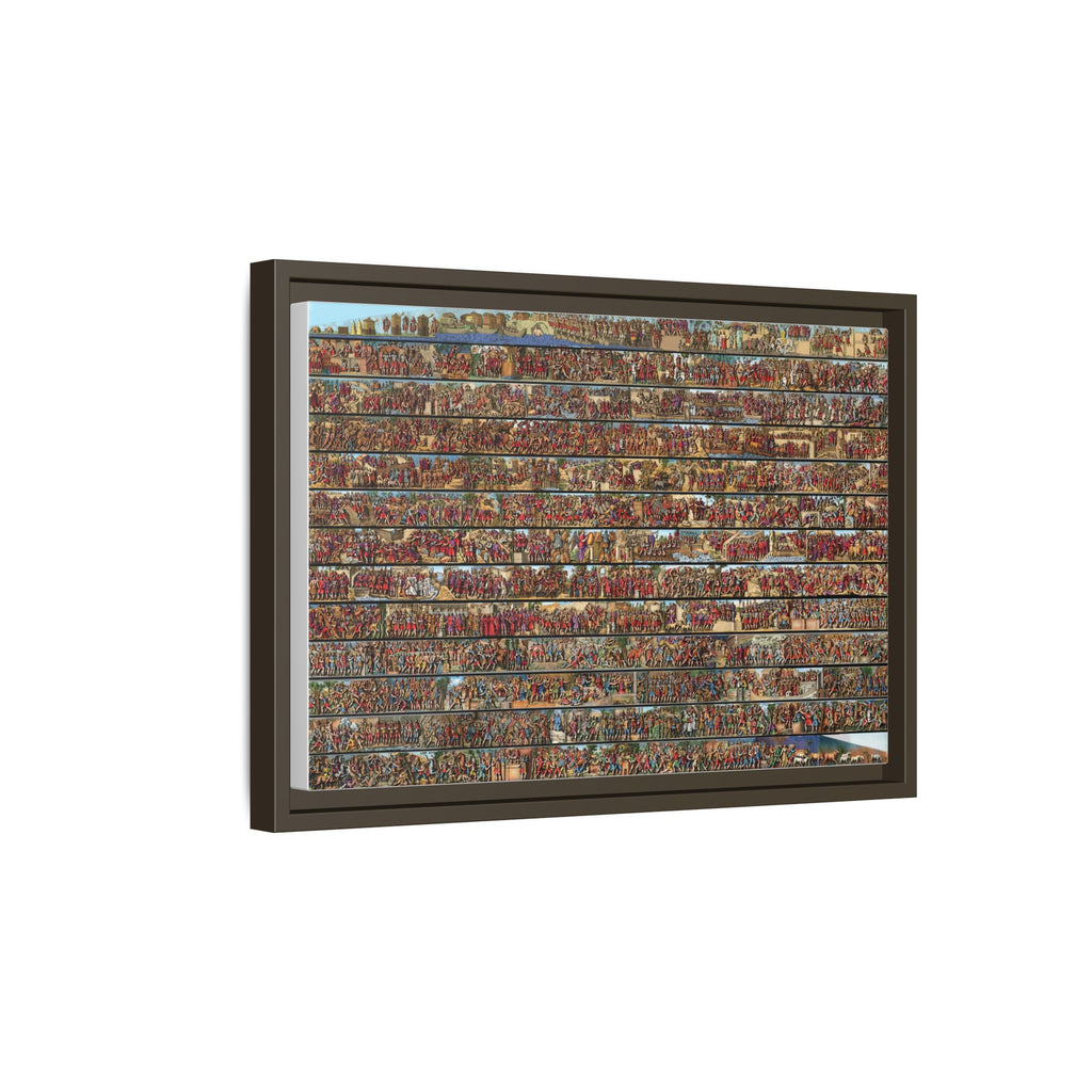 Colorized Depiction of Trajan's Column in Rome Framed Matte Canvas
