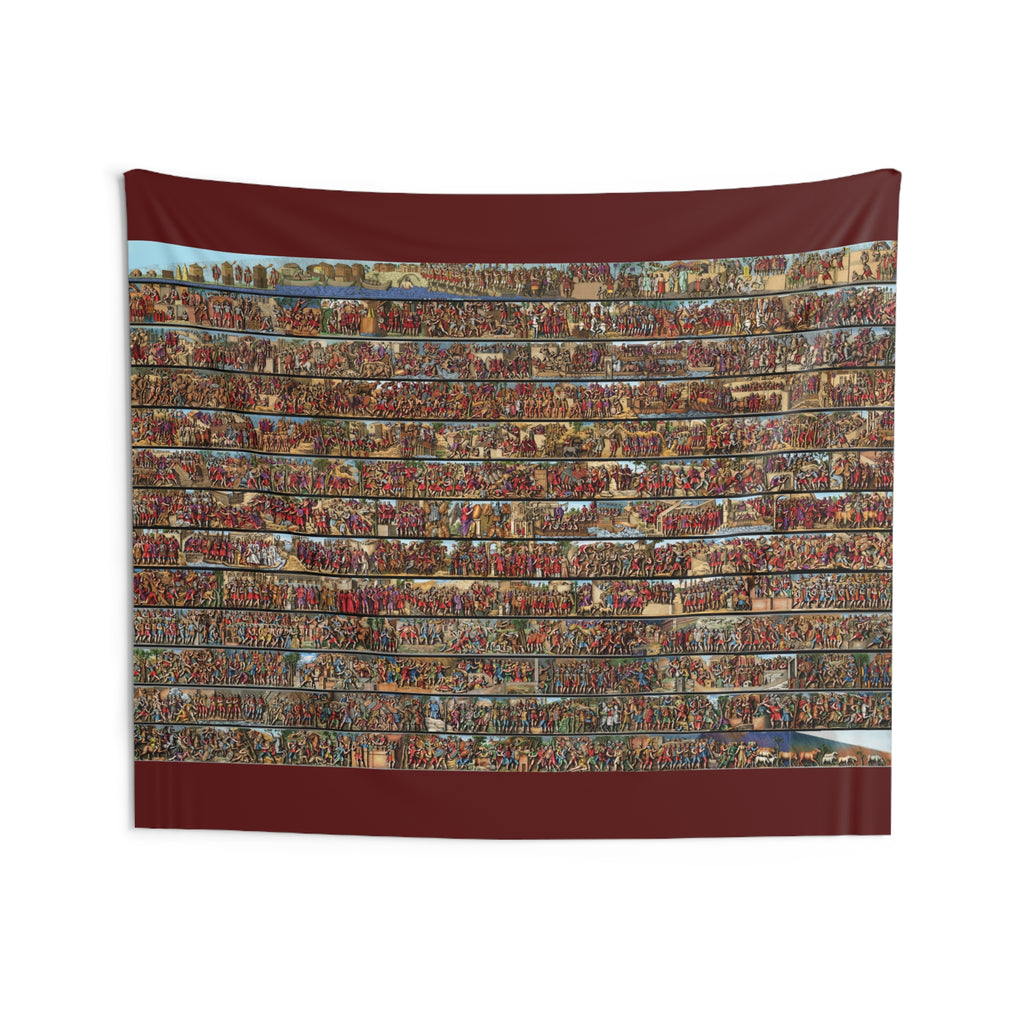 Colorized Trajan's Column Depiction Tapestry - Classic Renaissance Wall Art