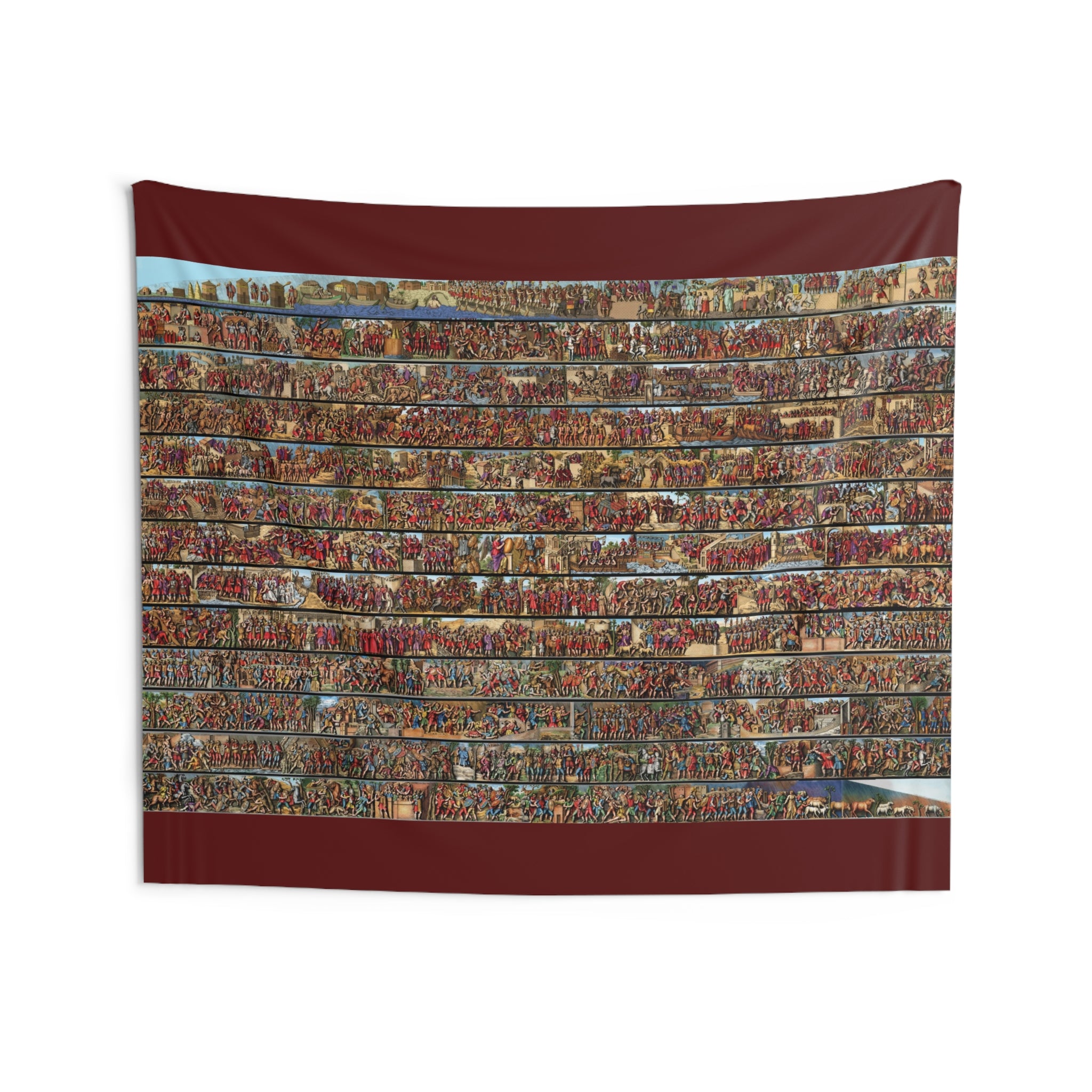 Colorized Trajan's Column Depiction Tapestry - Classic Renaissance Wall Art