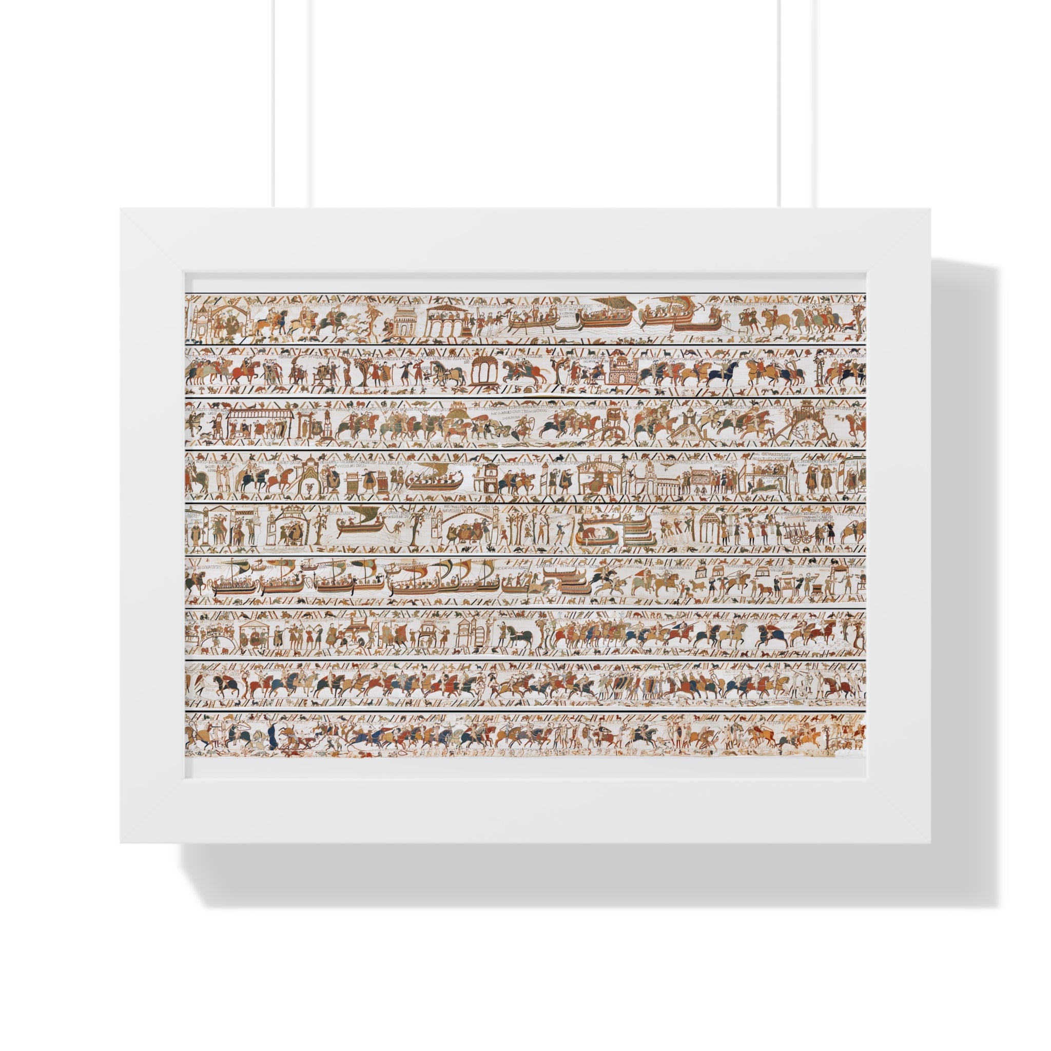 The Bayeux Tapestry (Complete Panorama) Framed Art Poster | Illustration of Norman Conquest Print