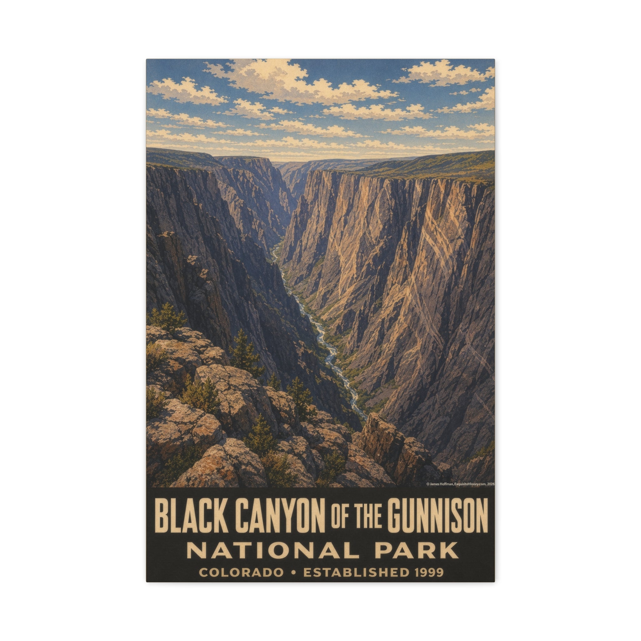 Black Canyon of the Gunnison National Park Matte Stretched Canvas Print