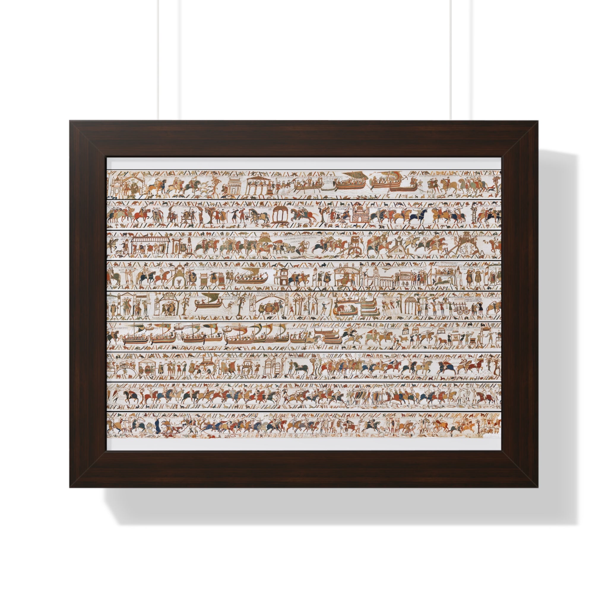 The Bayeux Tapestry (Complete Panorama) Framed Art Poster | Illustration of Norman Conquest Print