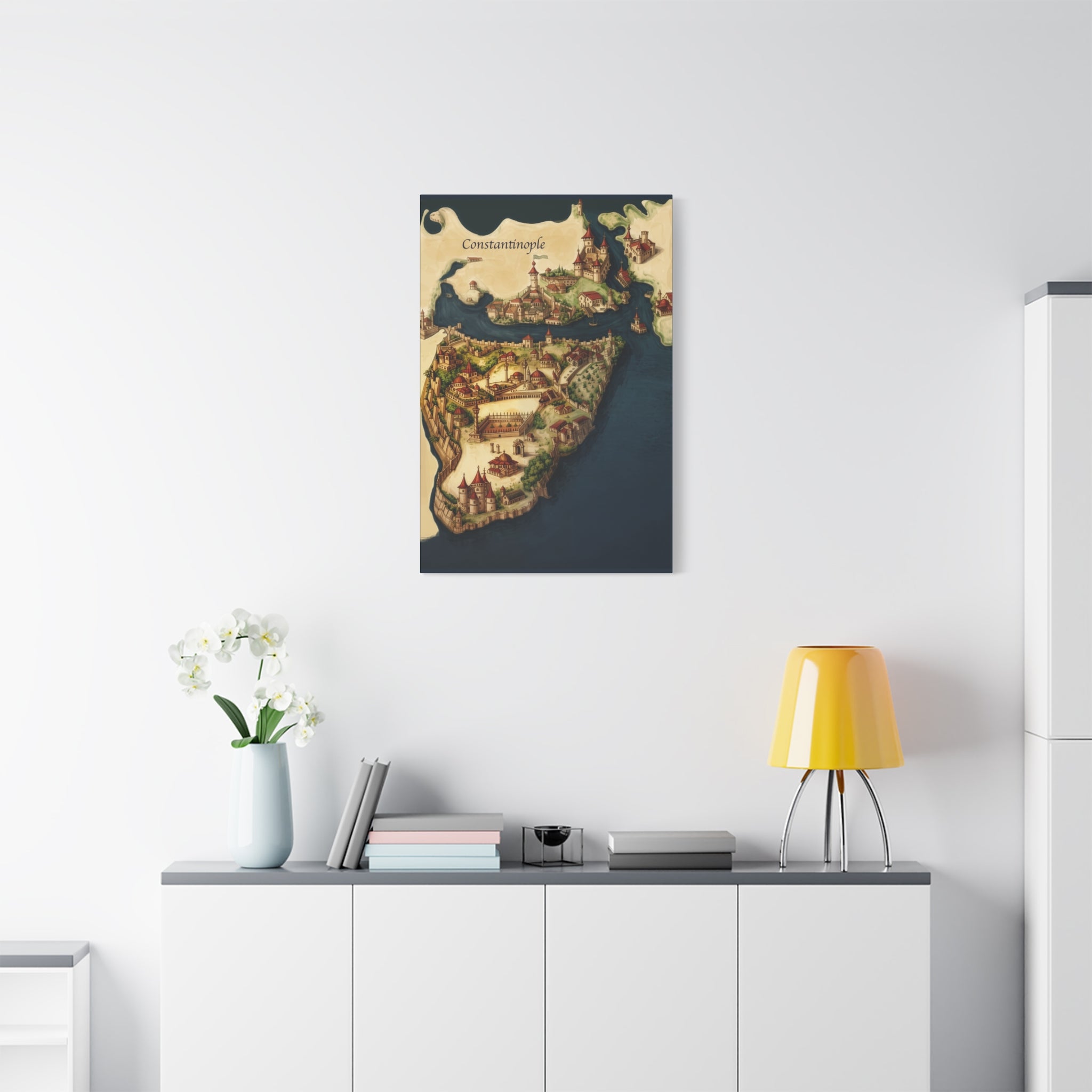 Constantinople Vintage Map Matte Canvas Print — Stretched 1.25"