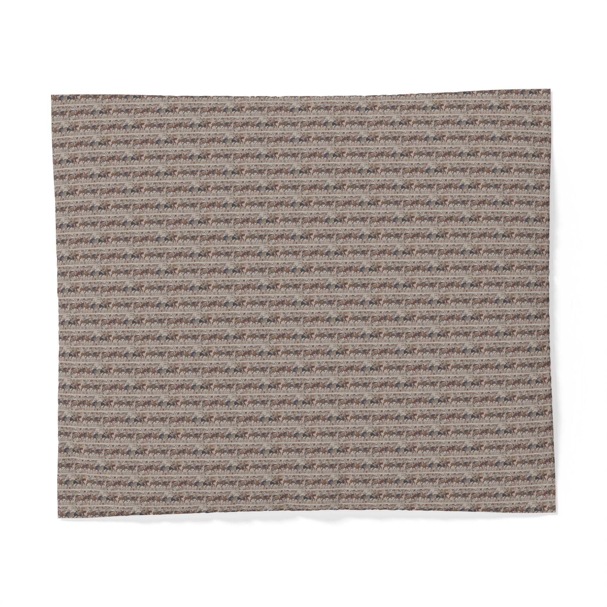 Medieval Horseman Battle of Hastings Duvet Cover | Historical Tapestry Pattern