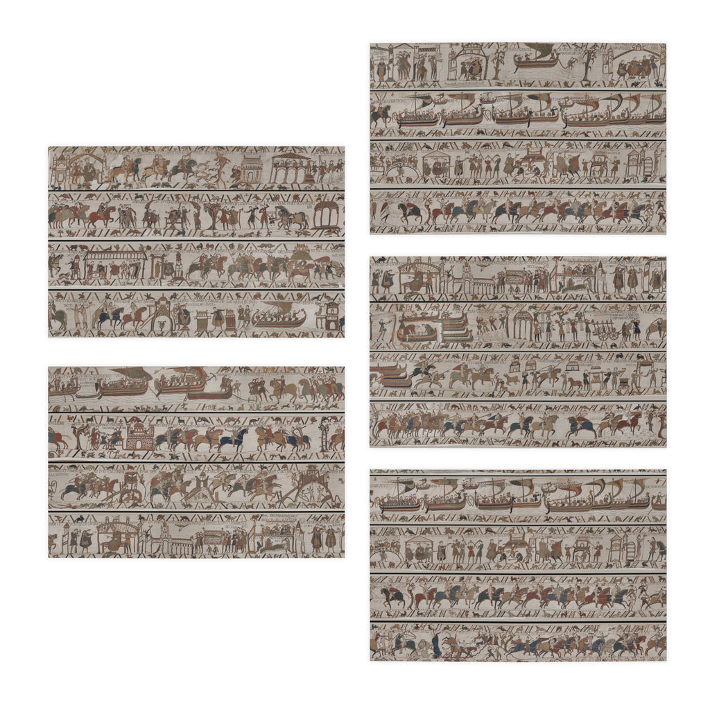 Medieval Tapestry Pattern Greeting Card Set — 5-Pack Blank Note Cards