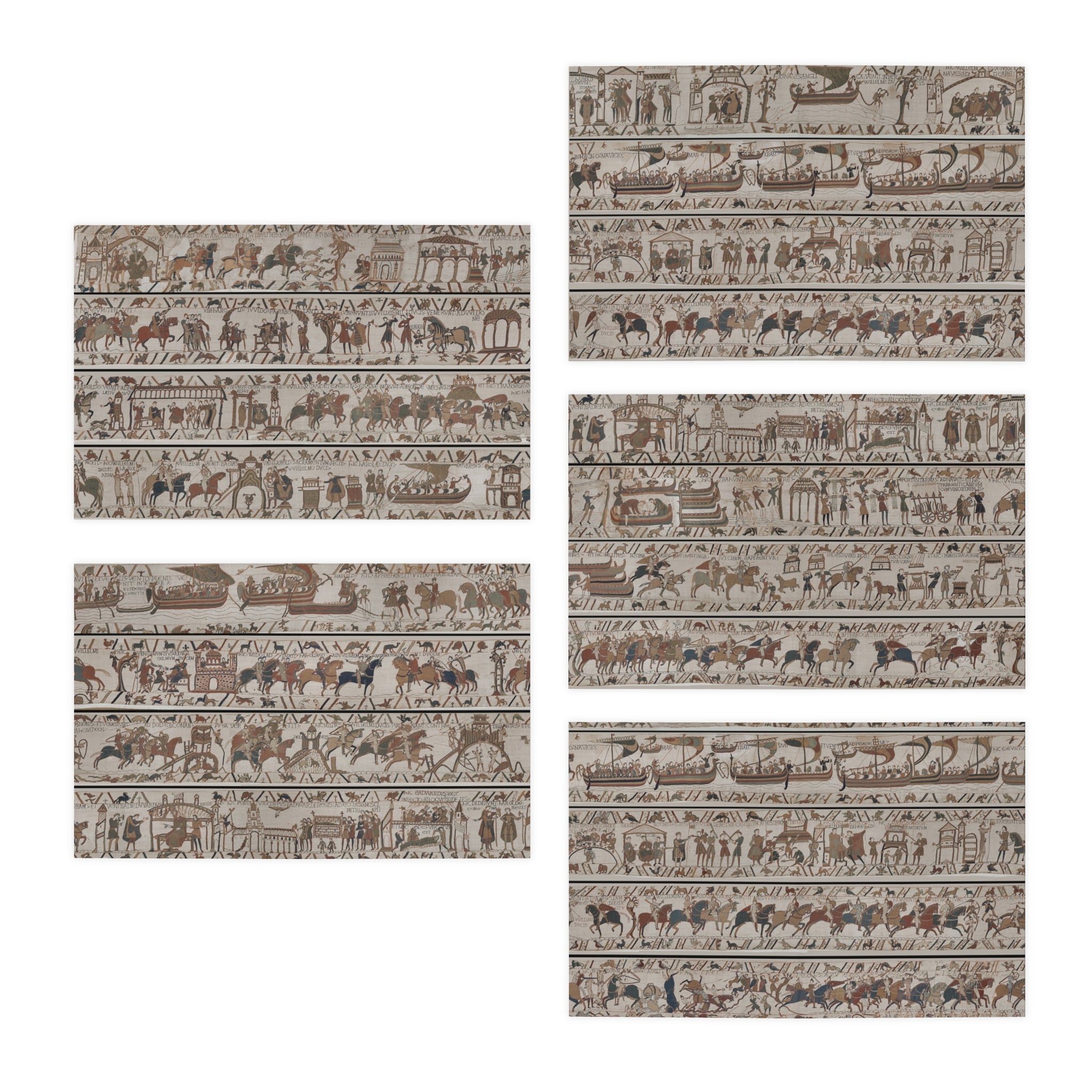 Medieval Tapestry Pattern Greeting Card Set — 5-Pack Blank Note Cards