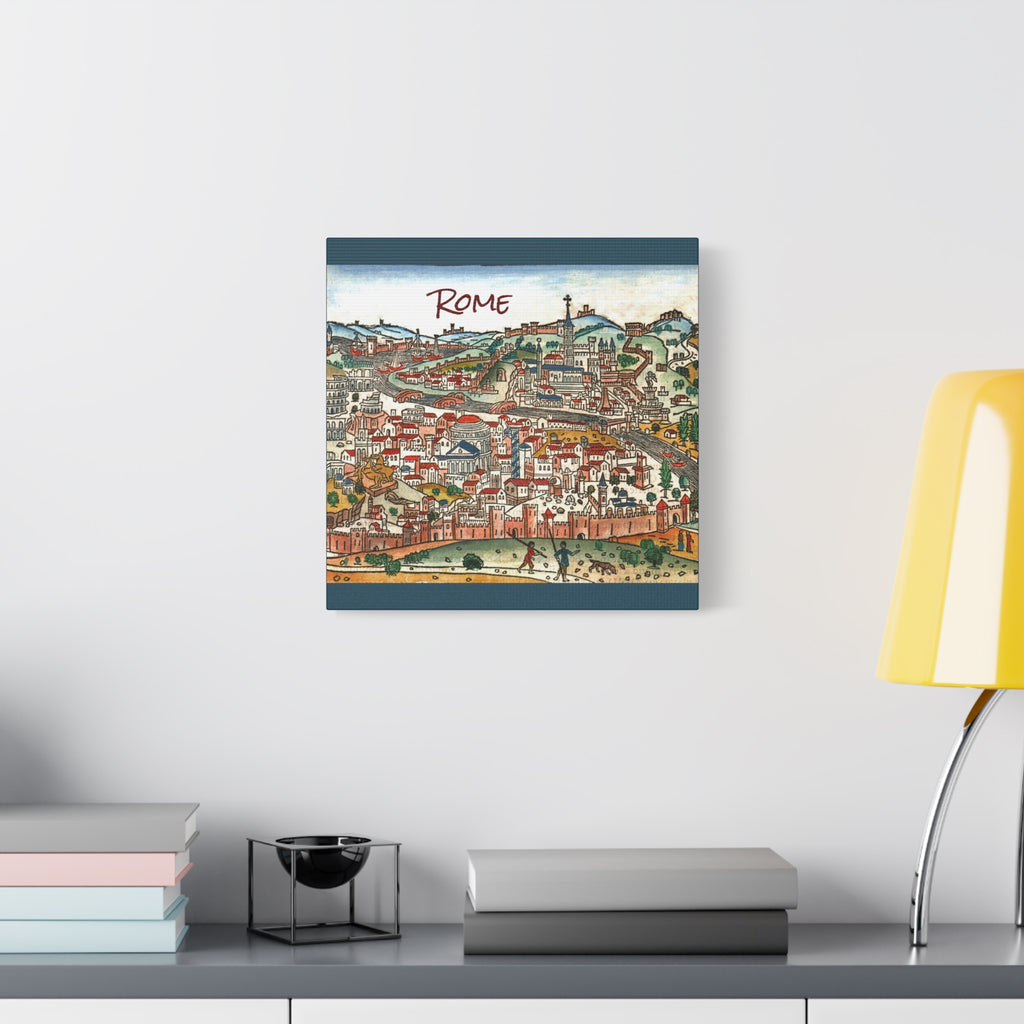 Renaissance Bird's-Eye Map of Rome Matte Canvas