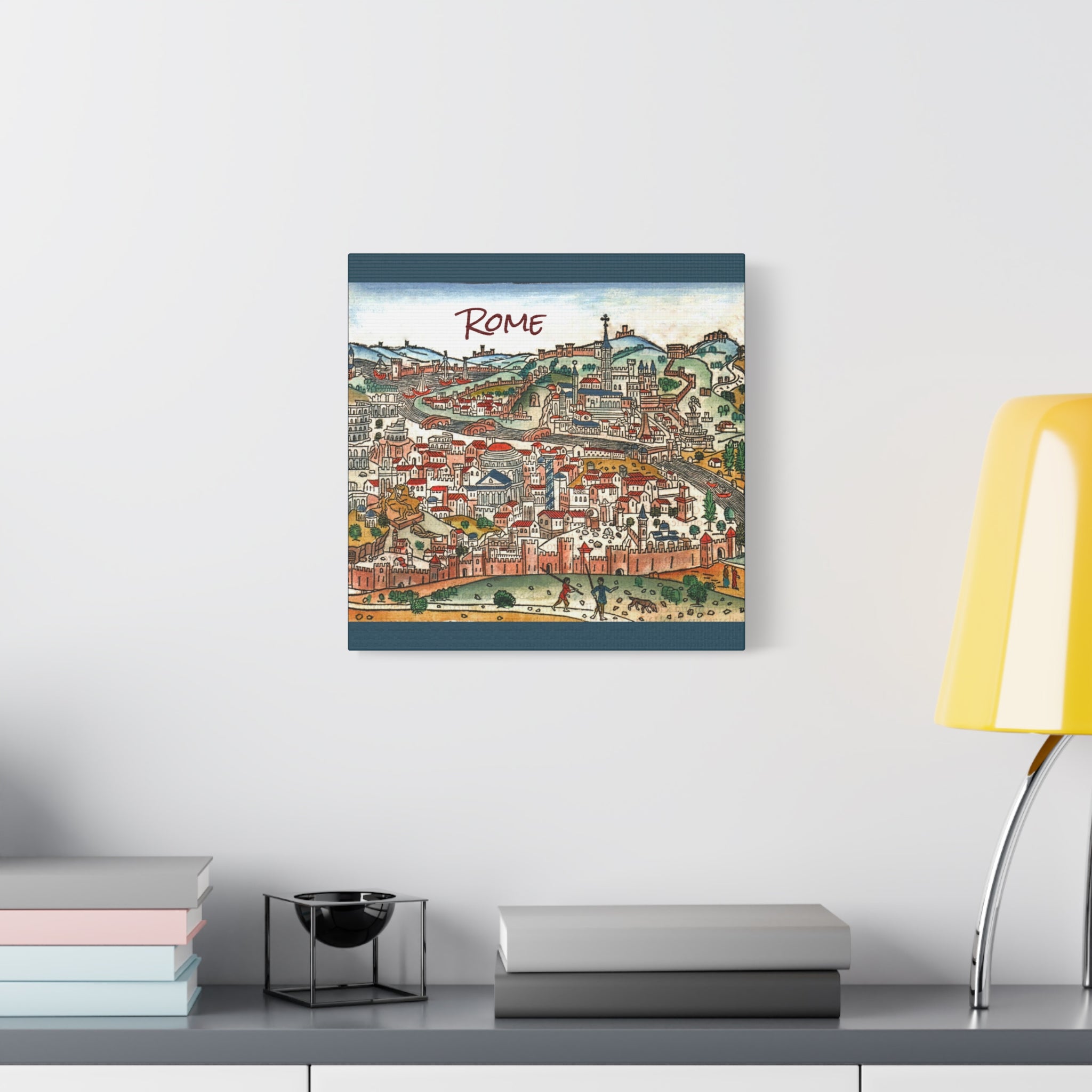 Renaissance Bird's-Eye Map of Rome Matte Canvas