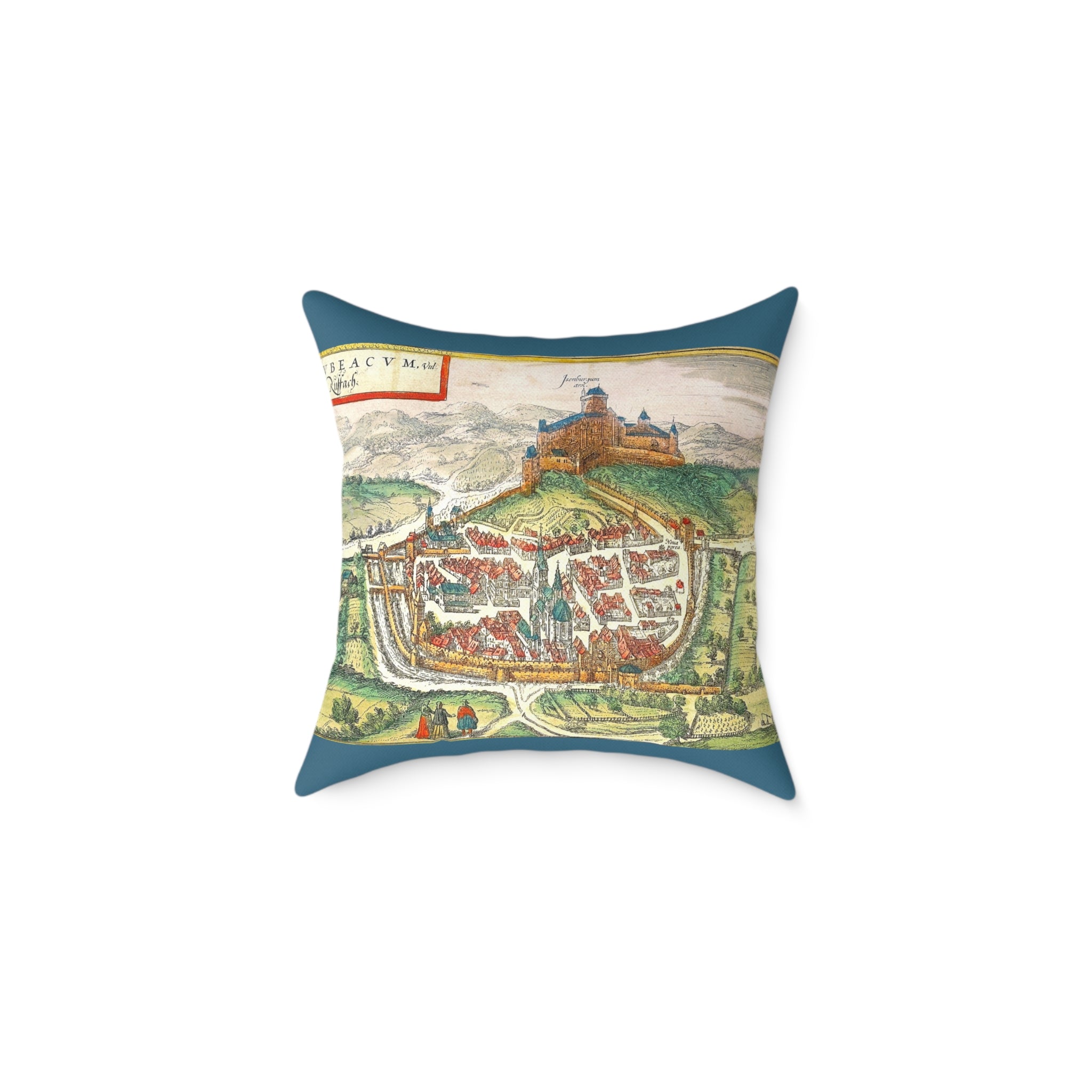 Rouffach Alsace Vintage Cityprint Pillow