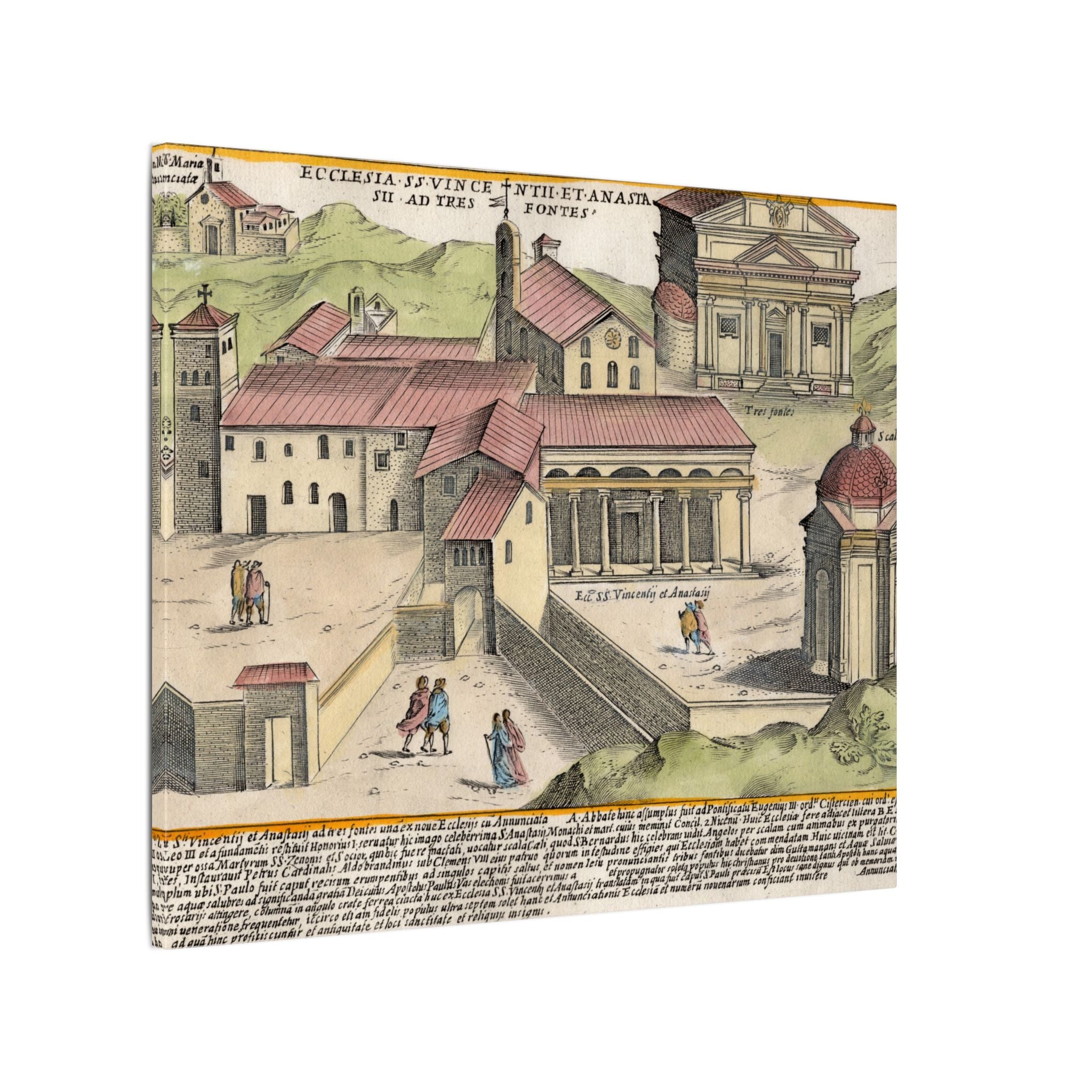 The Church of Saints Vincent and Anastasius at the Three Fountains Historic Canvas Wall Art