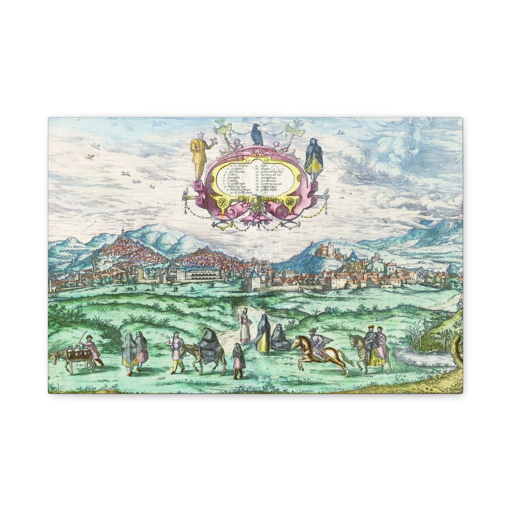 Granada Hand-Colored City View Matte Canvas