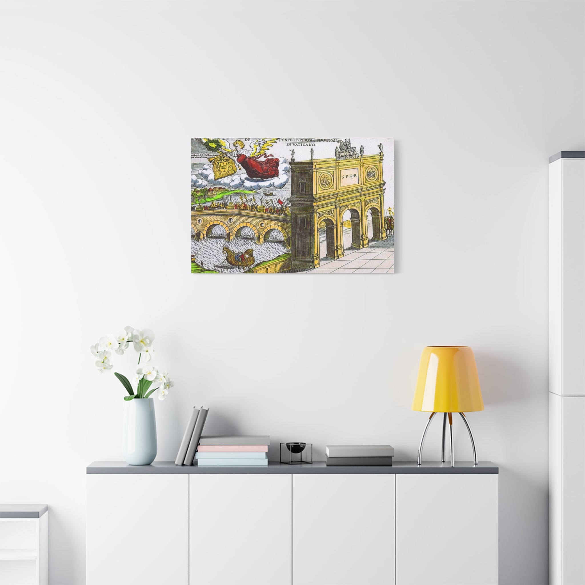 Ancient Rome Arch Illustration Matte Canvas