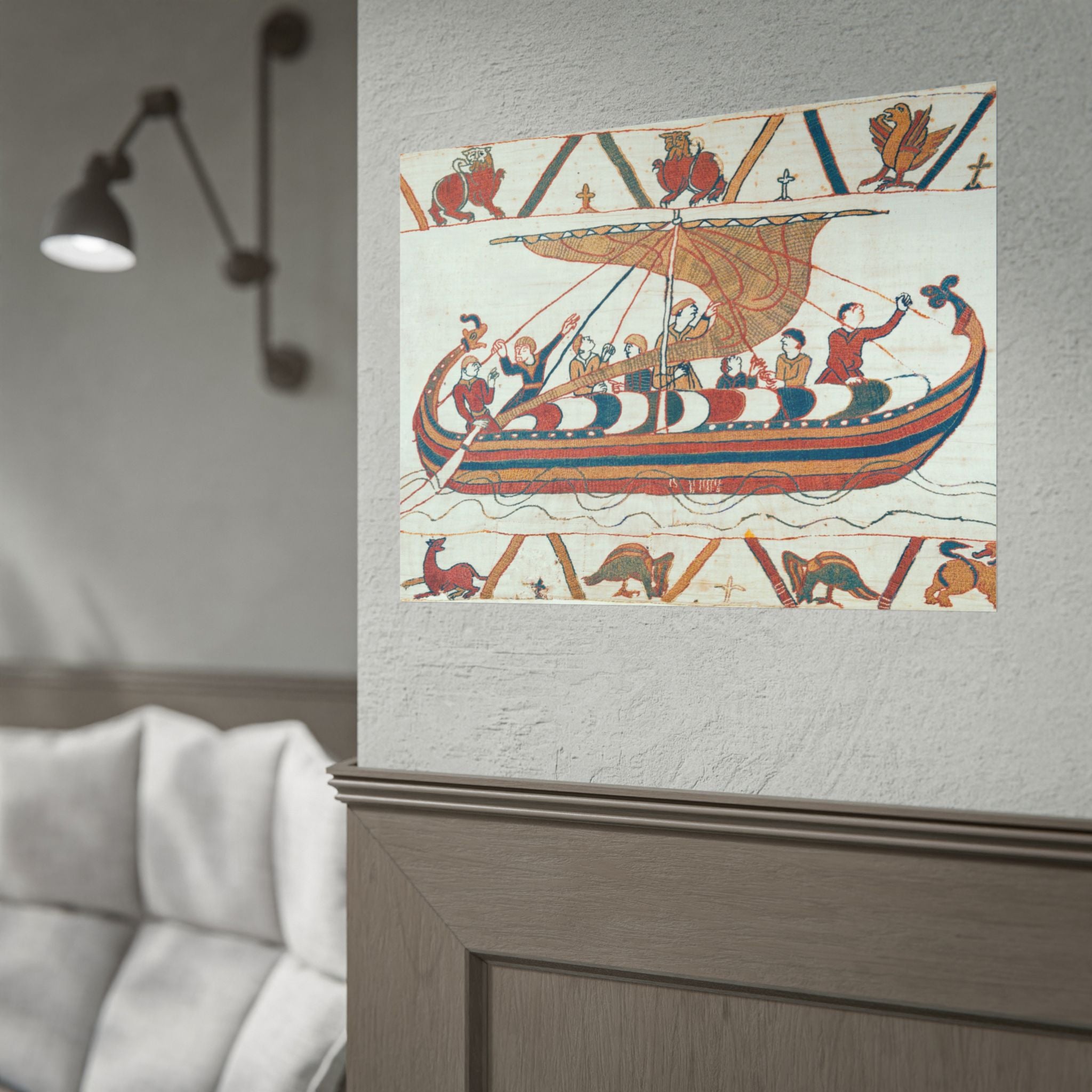Bayeux Tapestry Norman Longship Rolled Poster | Nautical Historical Artwork