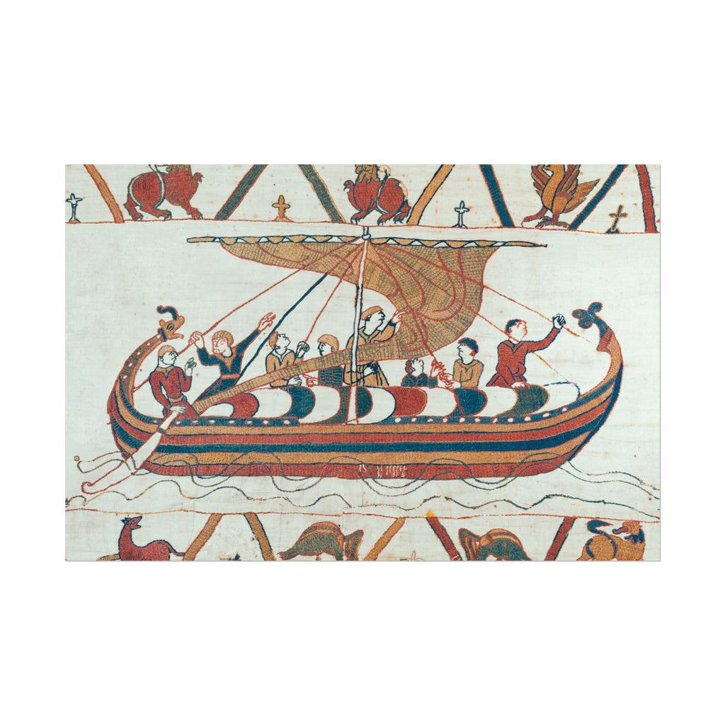 Bayeux Tapestry Norman Longship Rolled Poster | Nautical Historical Artwork