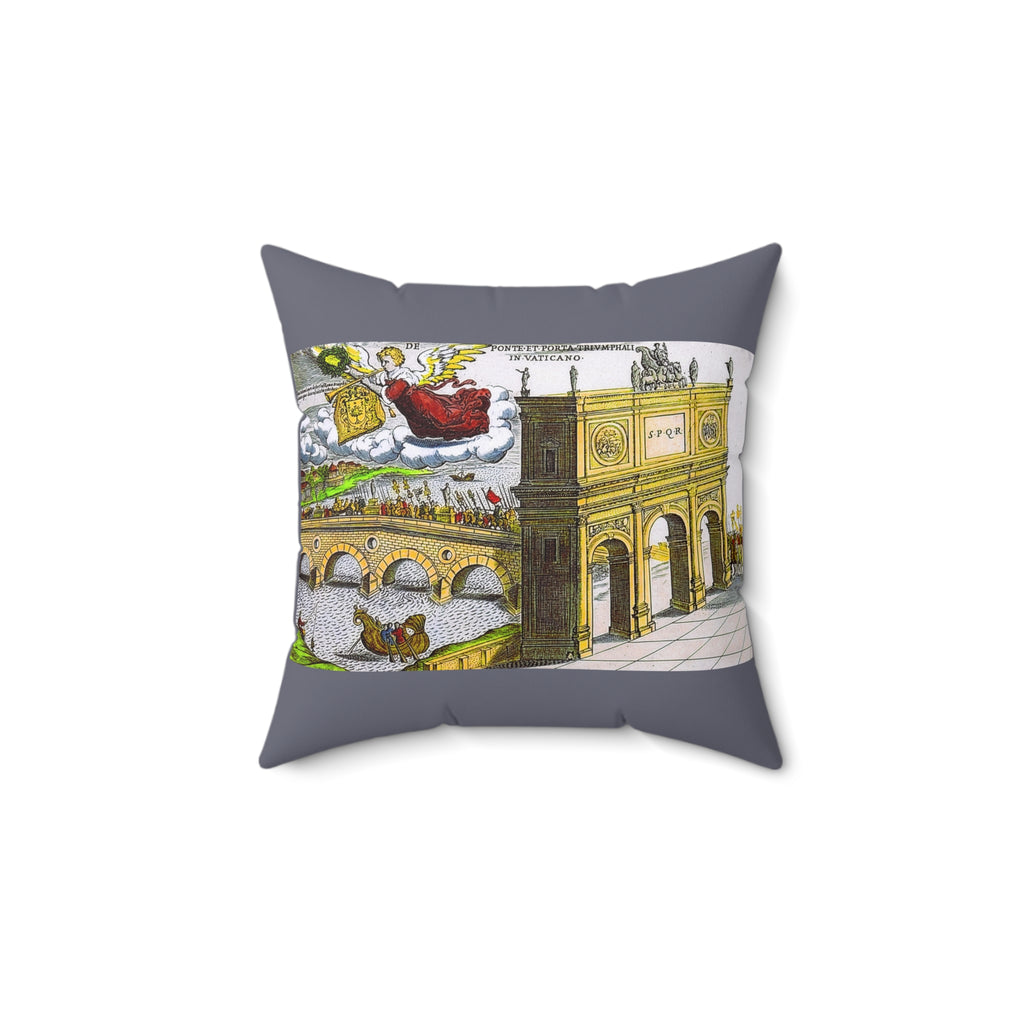 Antique Roman Engraving Vatican Procession Pillow | Classical Rome from Jacobus Lauro