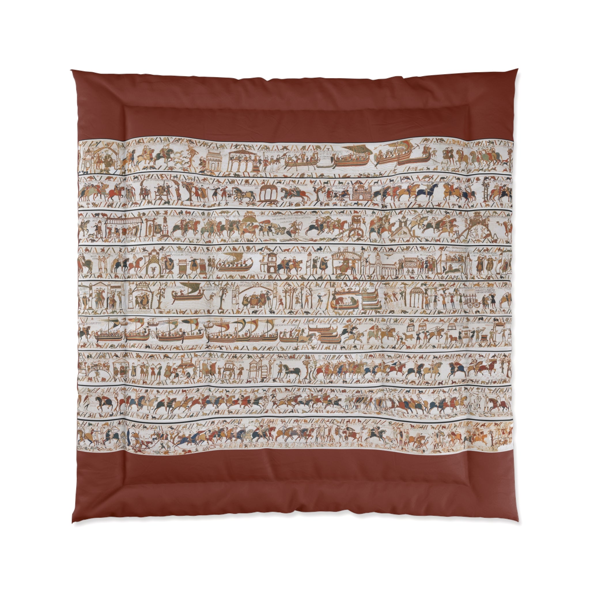 Bayeux Tapestry Panorama Comforter | Medieval Battle of Hastings Chronicle