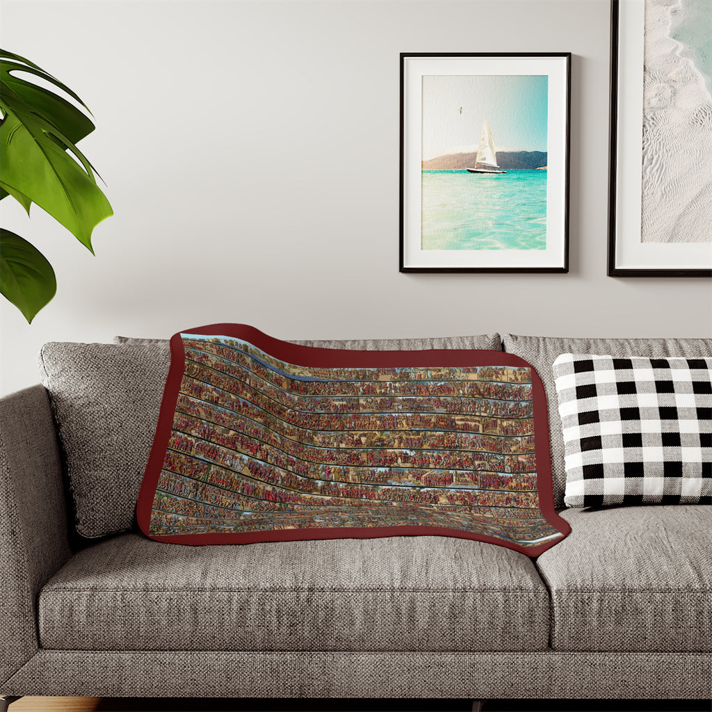 Sherpa Blanket — Rustic Brick Wall Pattern Cozy Throw