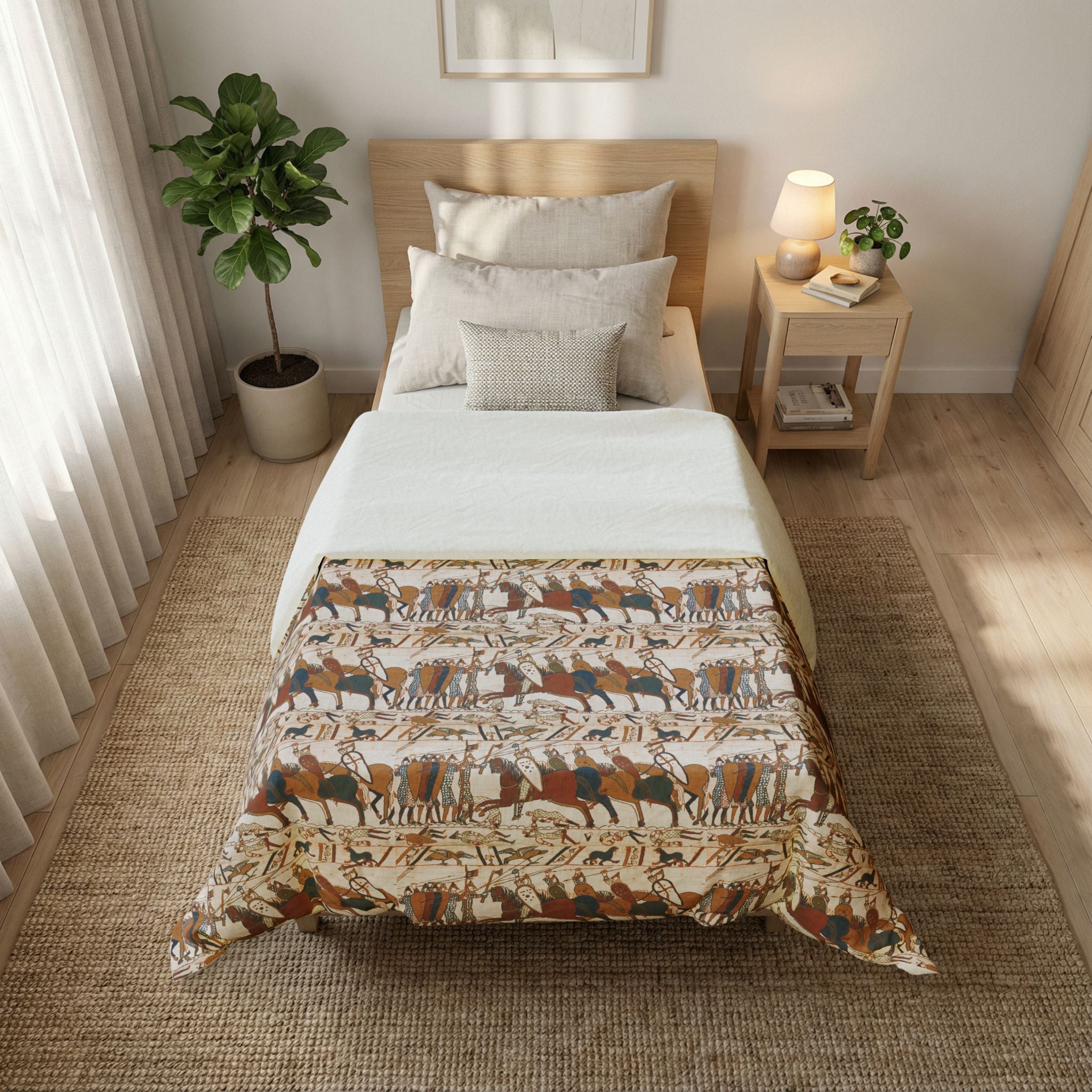 Bayeux Tapestry Battle of Hastings Cotton Duvet Cover
