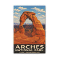 Arches National Park Vintage Poster Canvas Print — Matte Stretched Wall Art