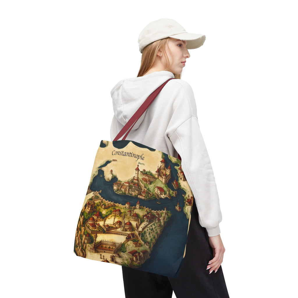 Constantinople Map Tote Bag — Vintage Cityscape All-Over Print