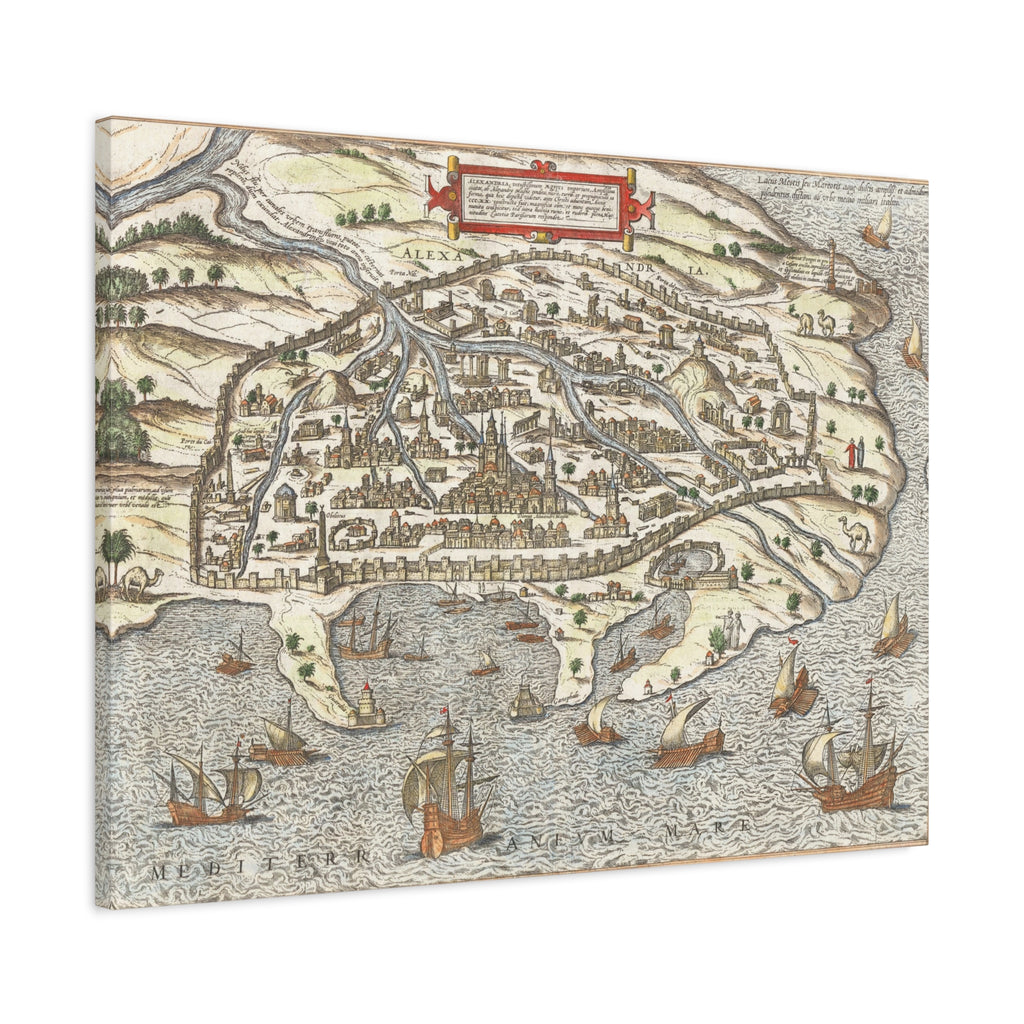 Braun and Hogenberg's Alexandria--Renaissance View of the Egyptian Great Port City
