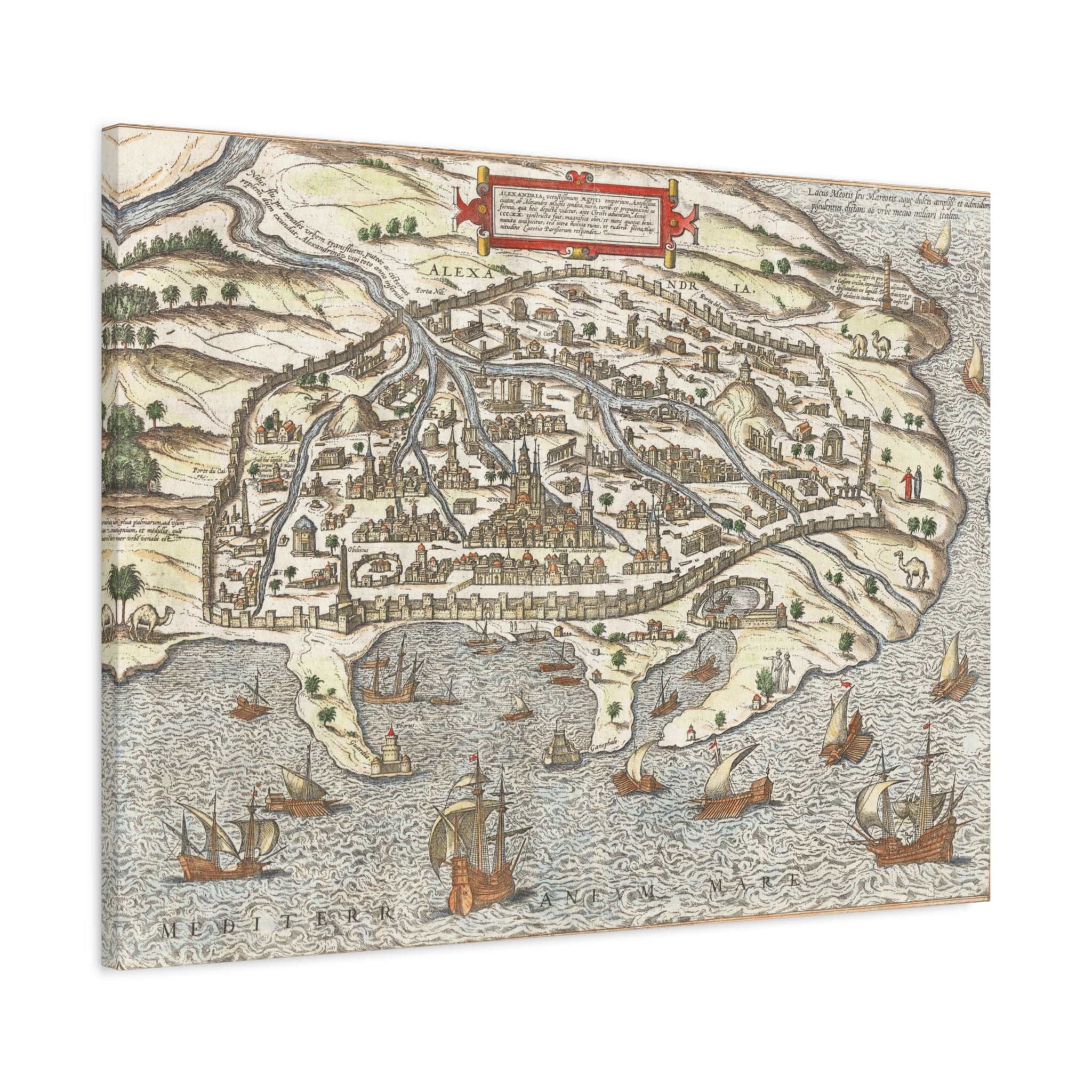 Braun and Hogenberg's Alexandria--Renaissance View of the Egyptian Great Port City