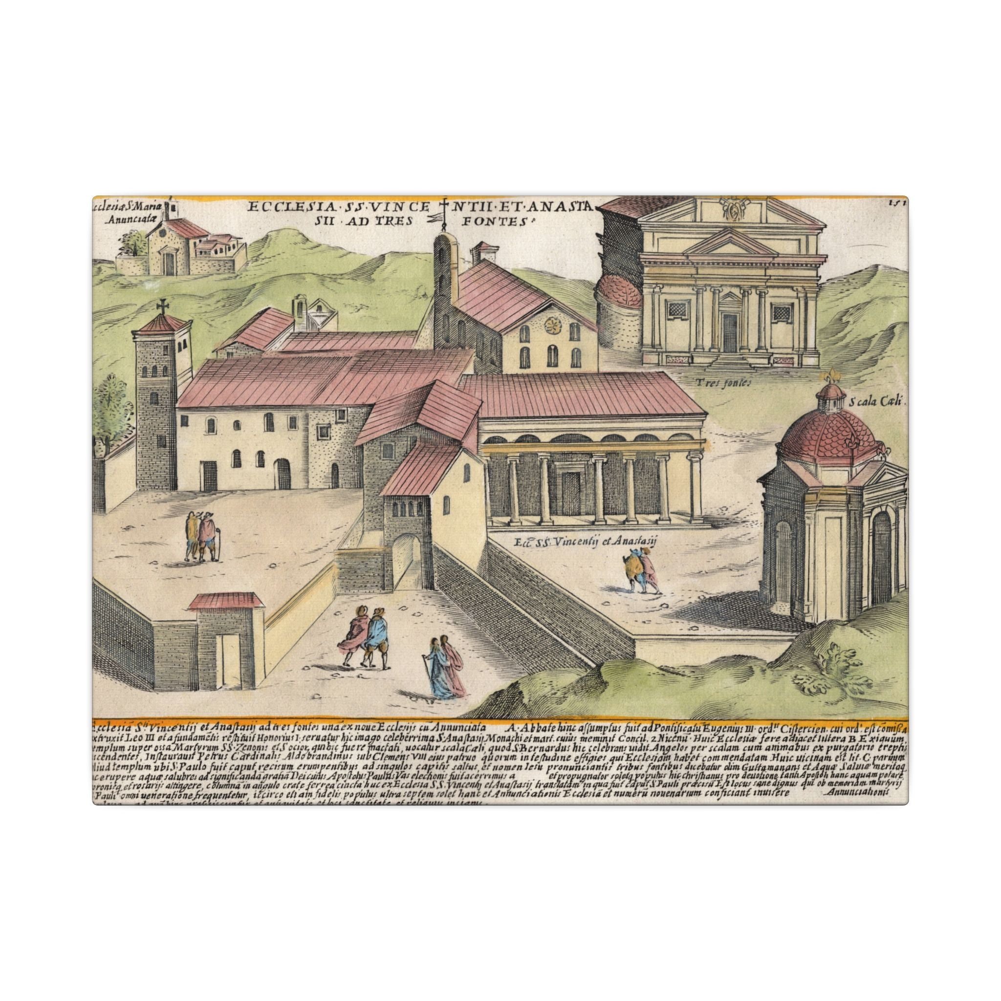 The Church of Saints Vincent and Anastasius at the Three Fountains Historic Canvas Wall Art