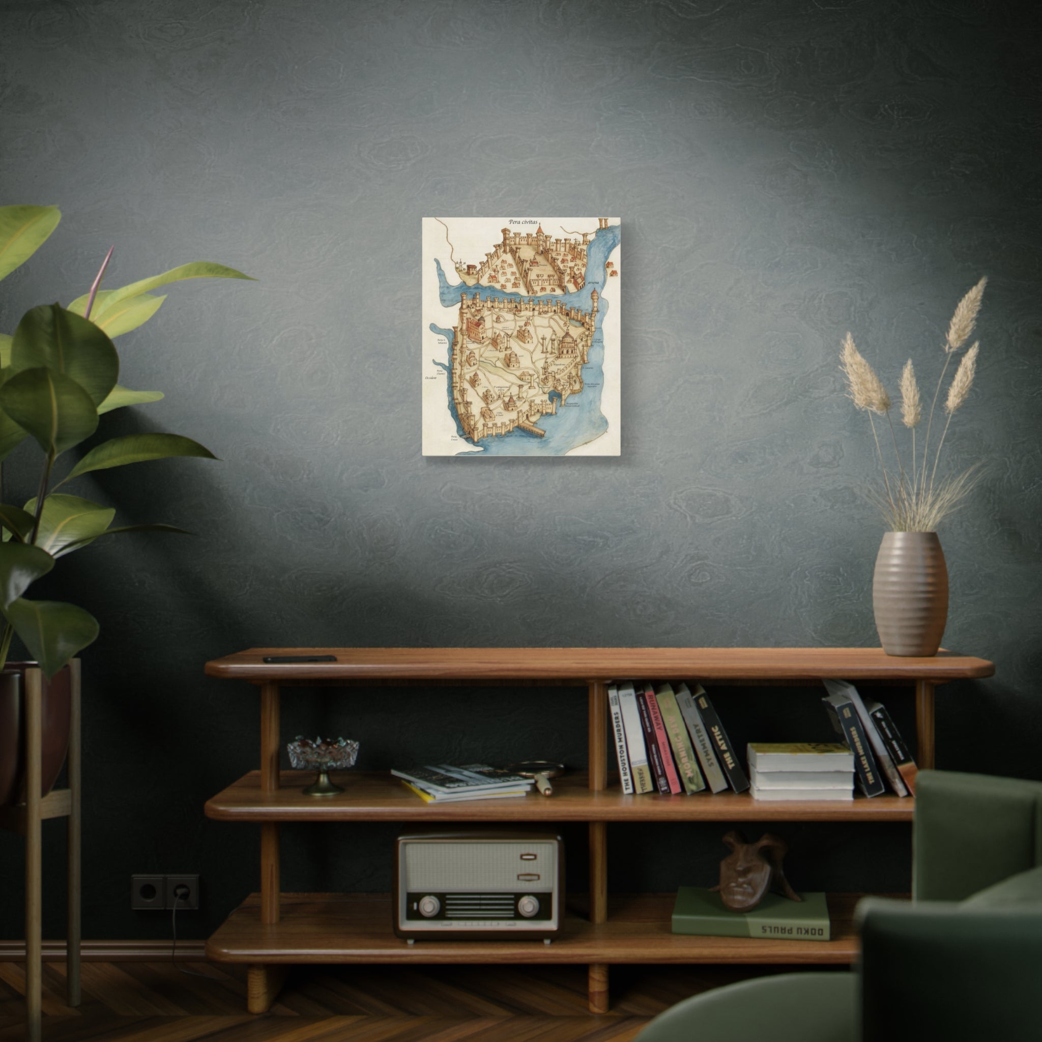 Medieval Constantinople City Map Canvas Print — Vintage Map Wall Art