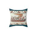 Bayeux Tapestry Battle of Hastings Faux Suede Square Pillow | Medieval Norman Invasion
