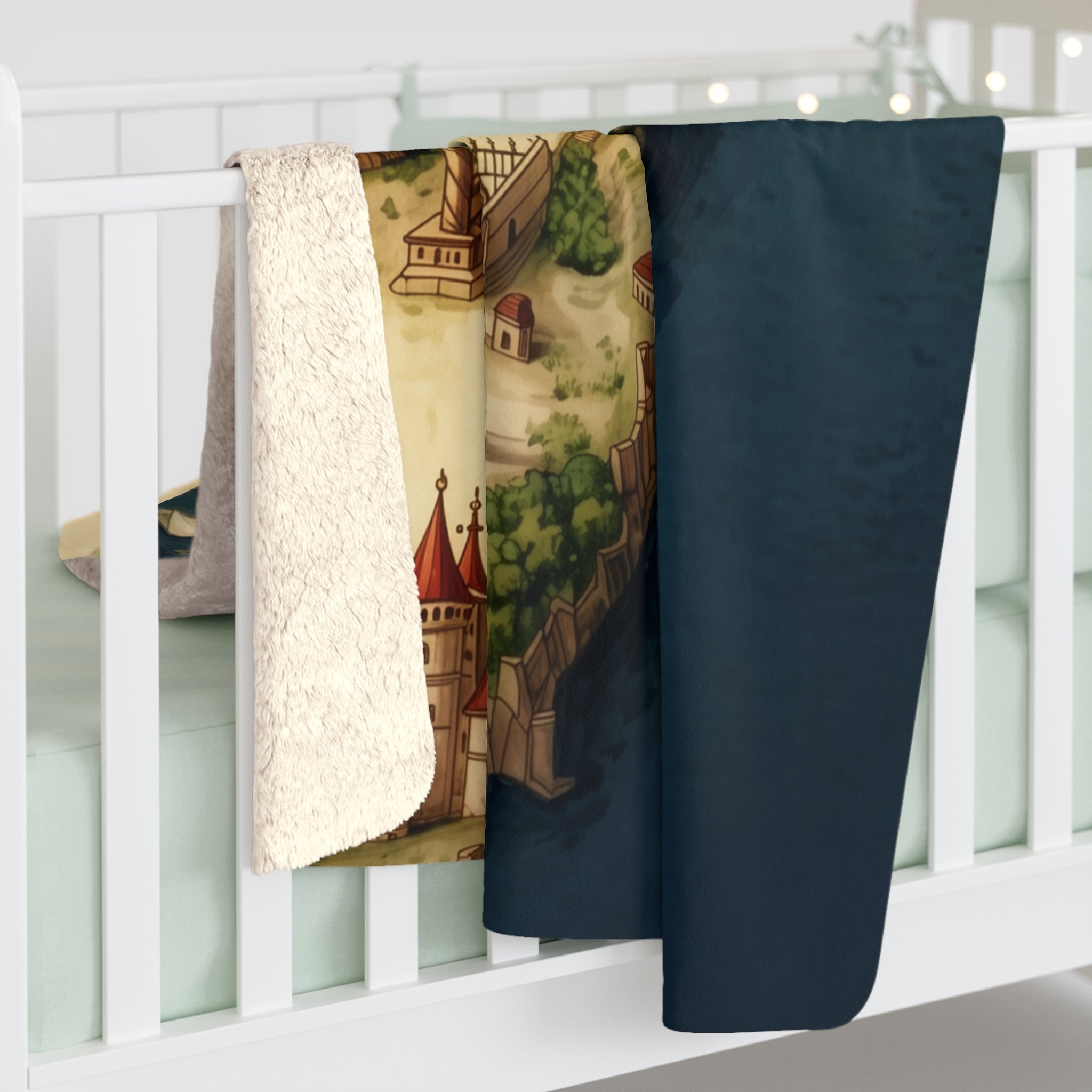 Constantinople Vintage Map Sherpa Fleece Blanket