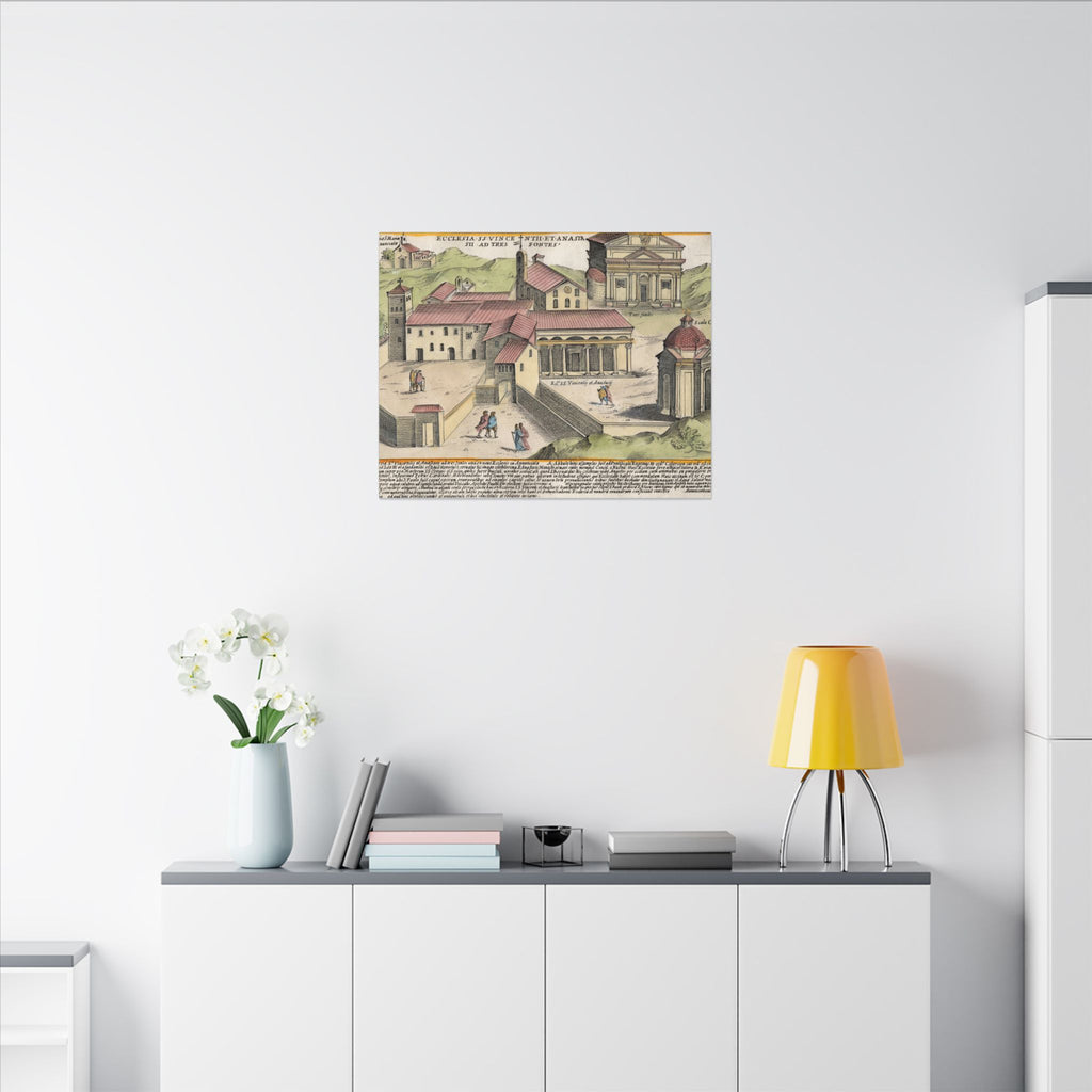 The Church of Saints Vincent and Anastasius at the Three Fountains Historic Canvas Wall Art