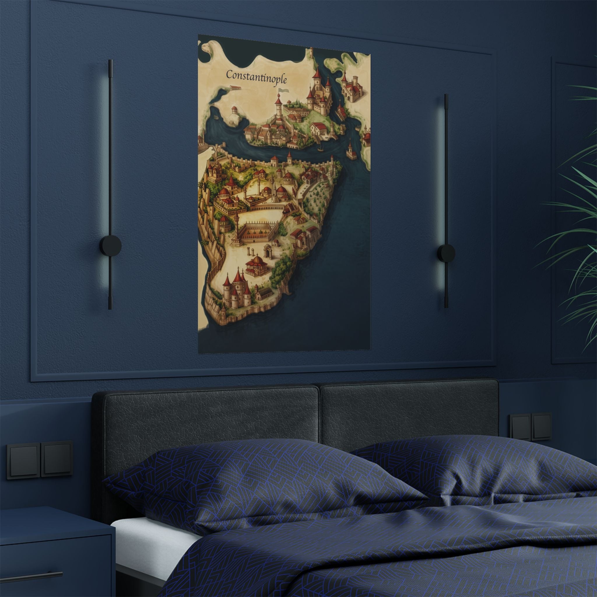 Constantinople Vintage Map Satin Poster (300gsm)