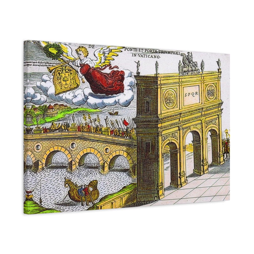 Ancient Rome Arch Illustration Matte Canvas