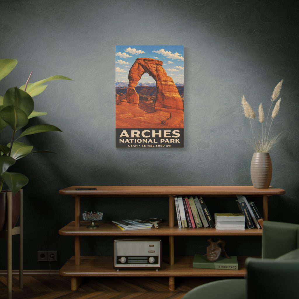 Arches National Park Vintage Poster Canvas Print — Matte Stretched Wall Art