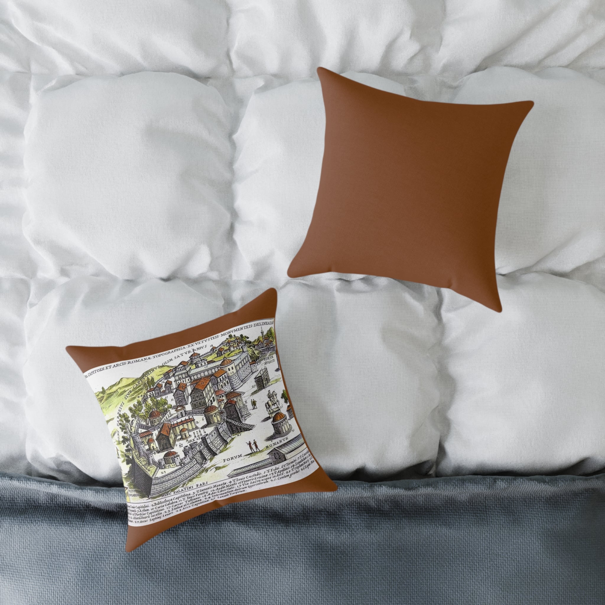 Capitoline Hill & Roman Forum, Ancient Rome Map Pillow | Ancient Rome Throw Pillow