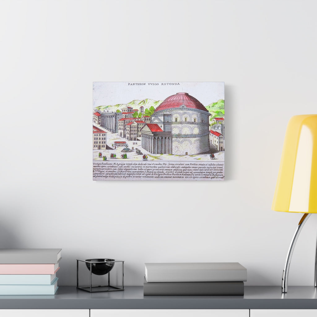 Pantheon Engraving Canvas Print Matte Stretched Canvas