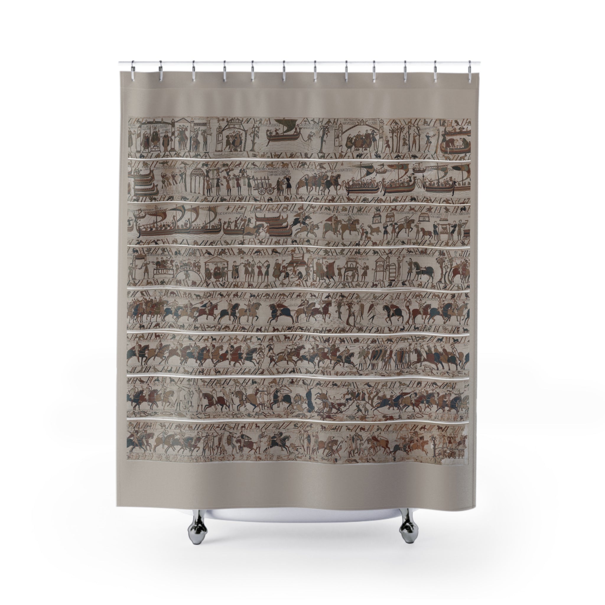 Bayeux Tapestry Norman Invasion Shower Curtain | Historical Medieval Decor