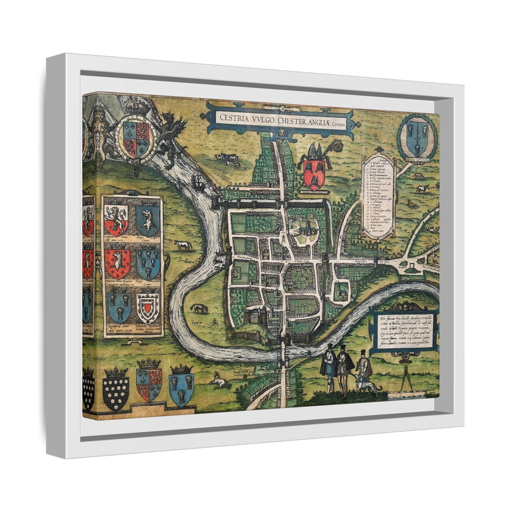 Chester, England by Braun and Hogenberg Framed Canvas Art Print