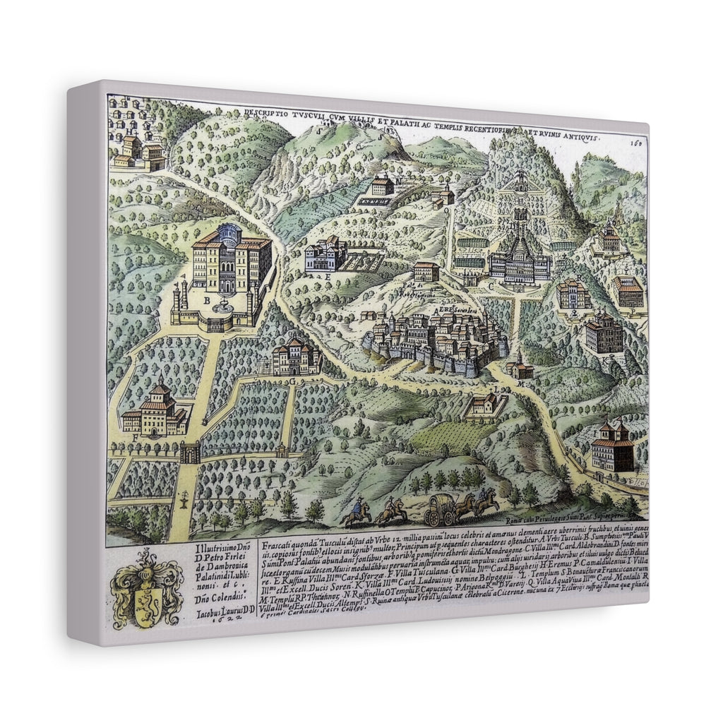 Tusculum Map Matte Canvas | Historic Italian Cartography