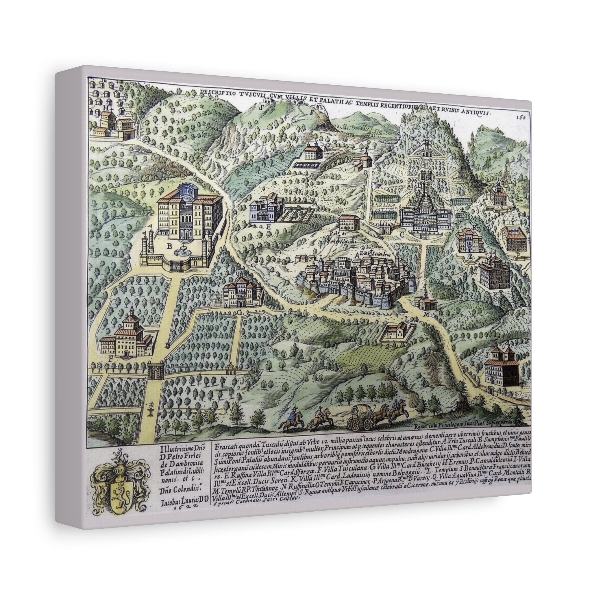 Tusculum Map Matte Canvas | Historic Italian Cartography