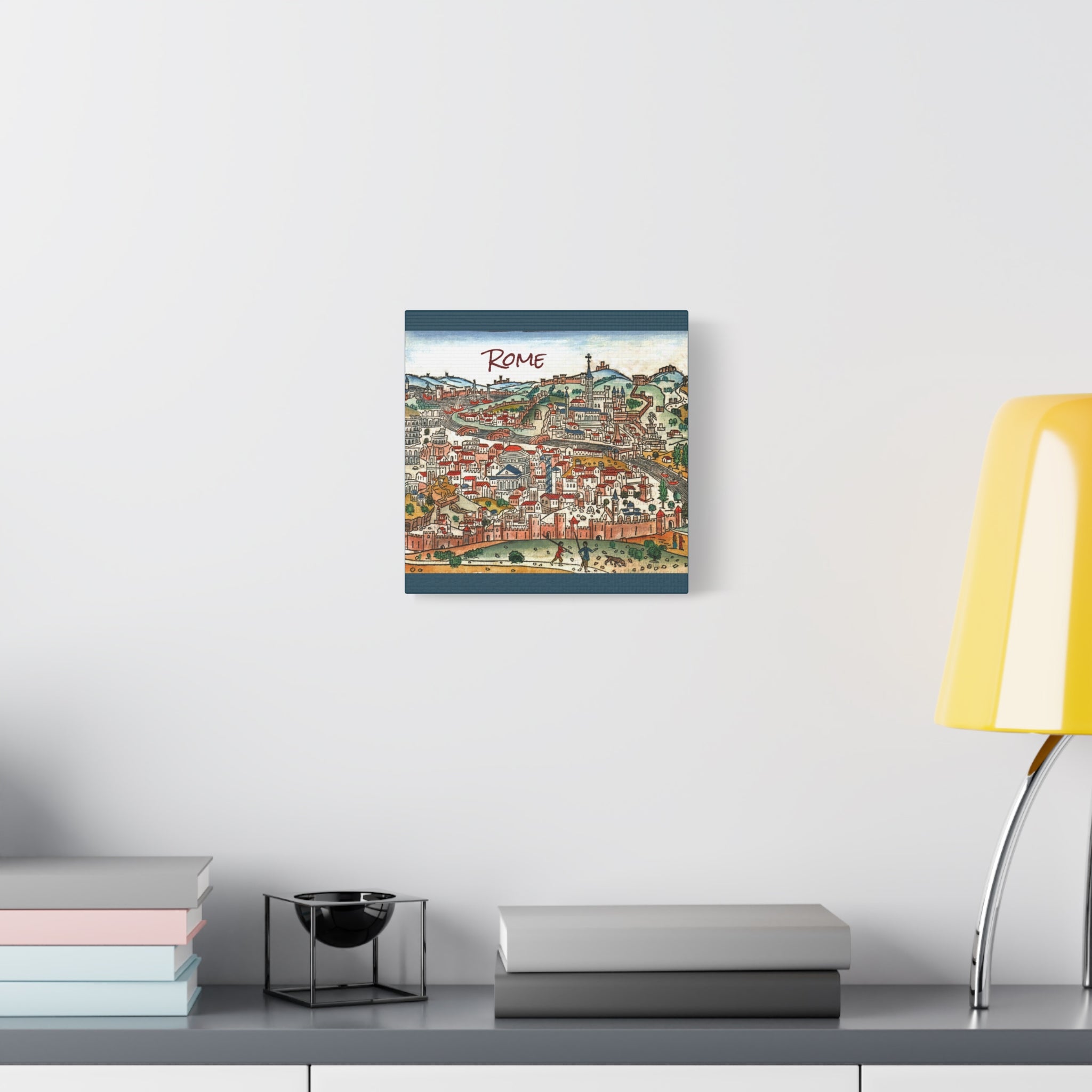 Renaissance Bird's-Eye Map of Rome Matte Canvas
