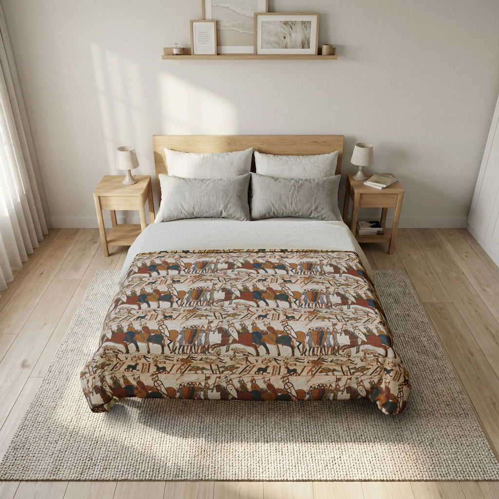 Bayeux Tapestry Battle of Hastings Cotton Duvet Cover