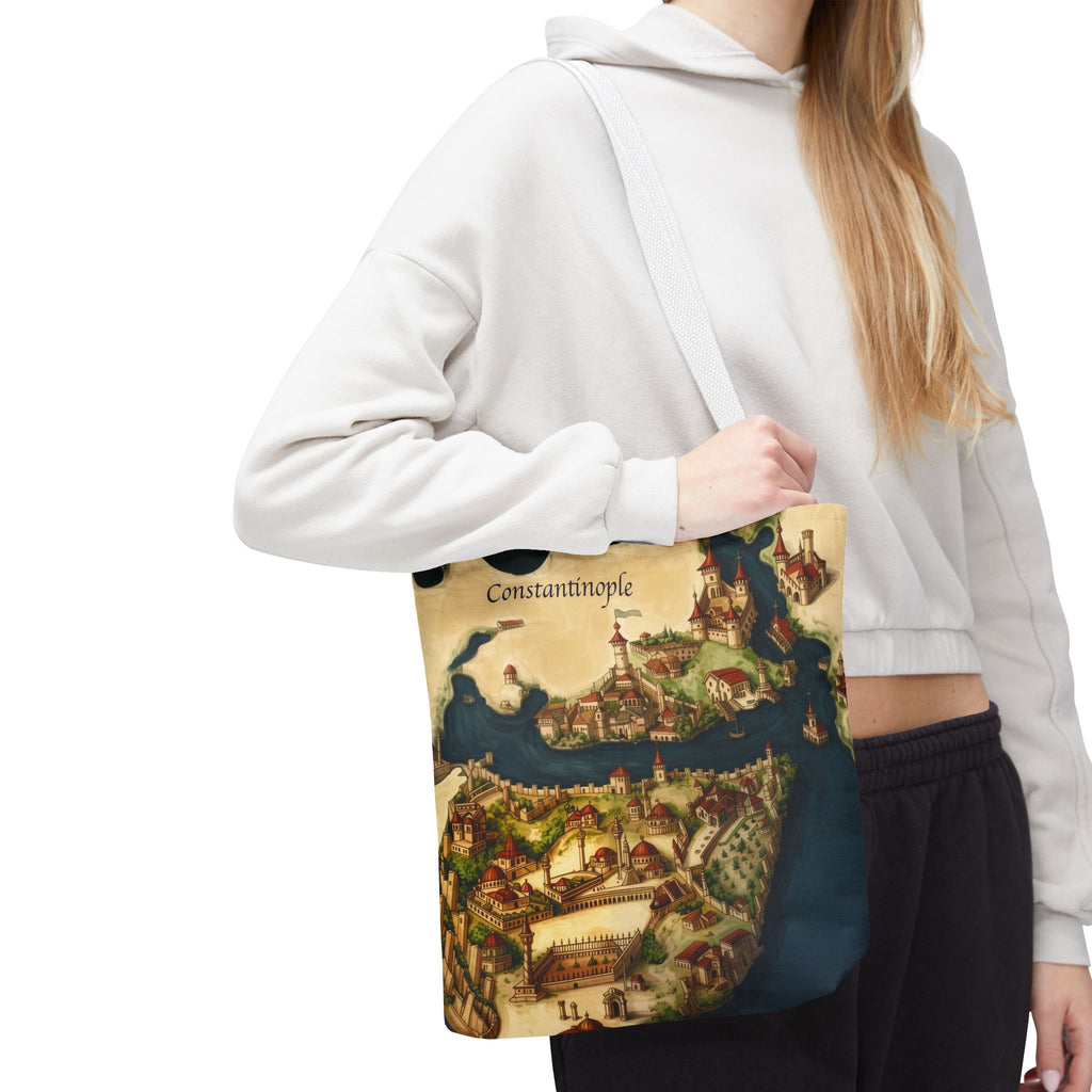 Constantinople Map Tote Bag — Vintage Cityscape All-Over Print