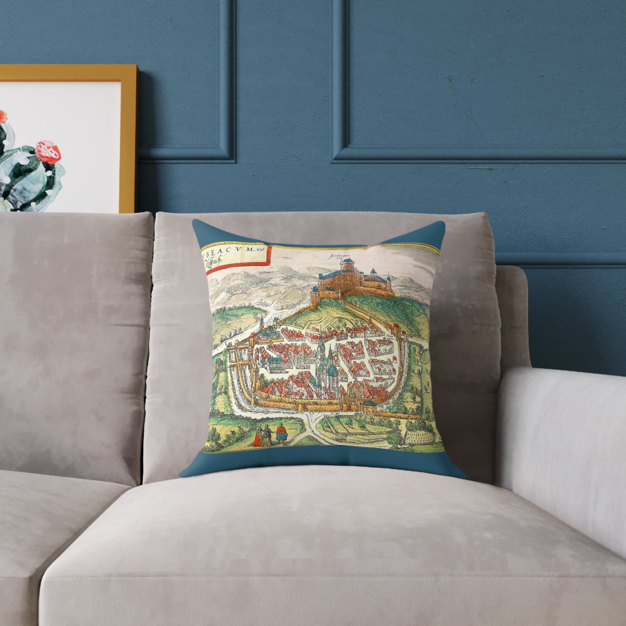 Rouffach Alsace Vintage Cityprint Pillow