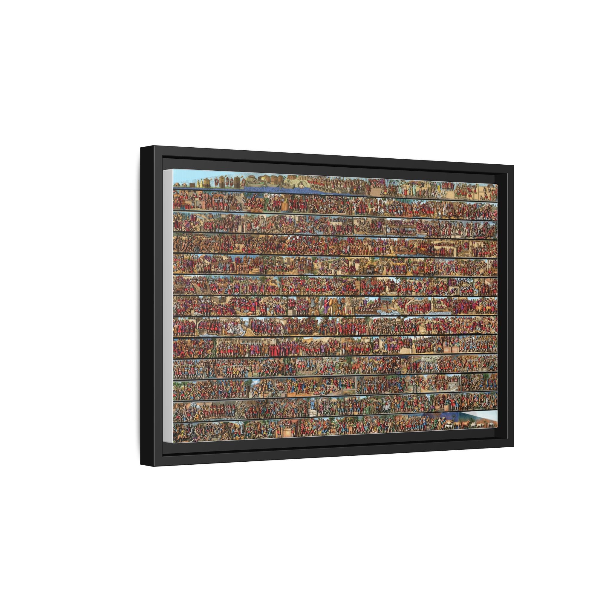 Colorized Depiction of Trajan's Column in Rome Framed Matte Canvas