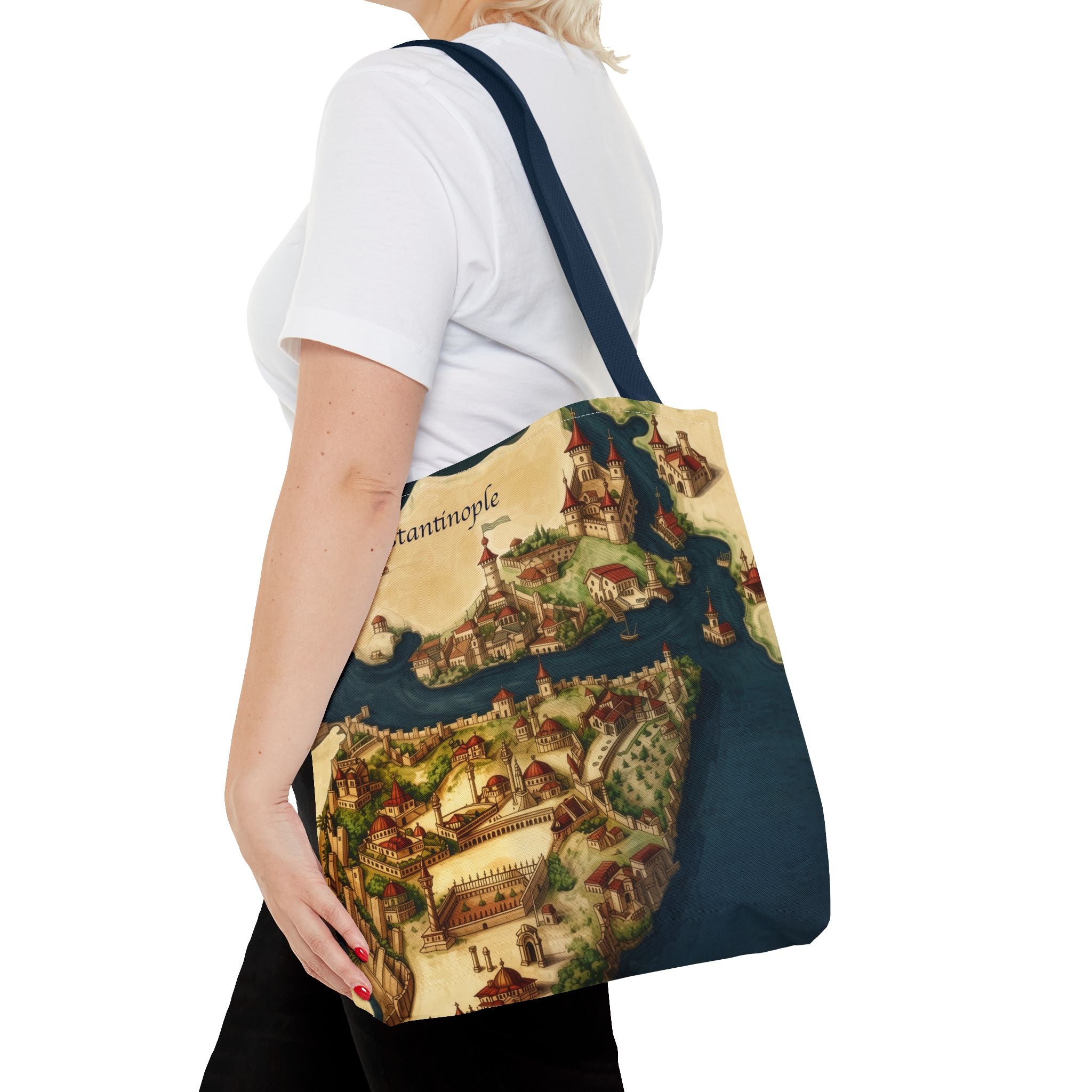 Constantinople Map Tote Bag — Vintage Cityscape All-Over Print