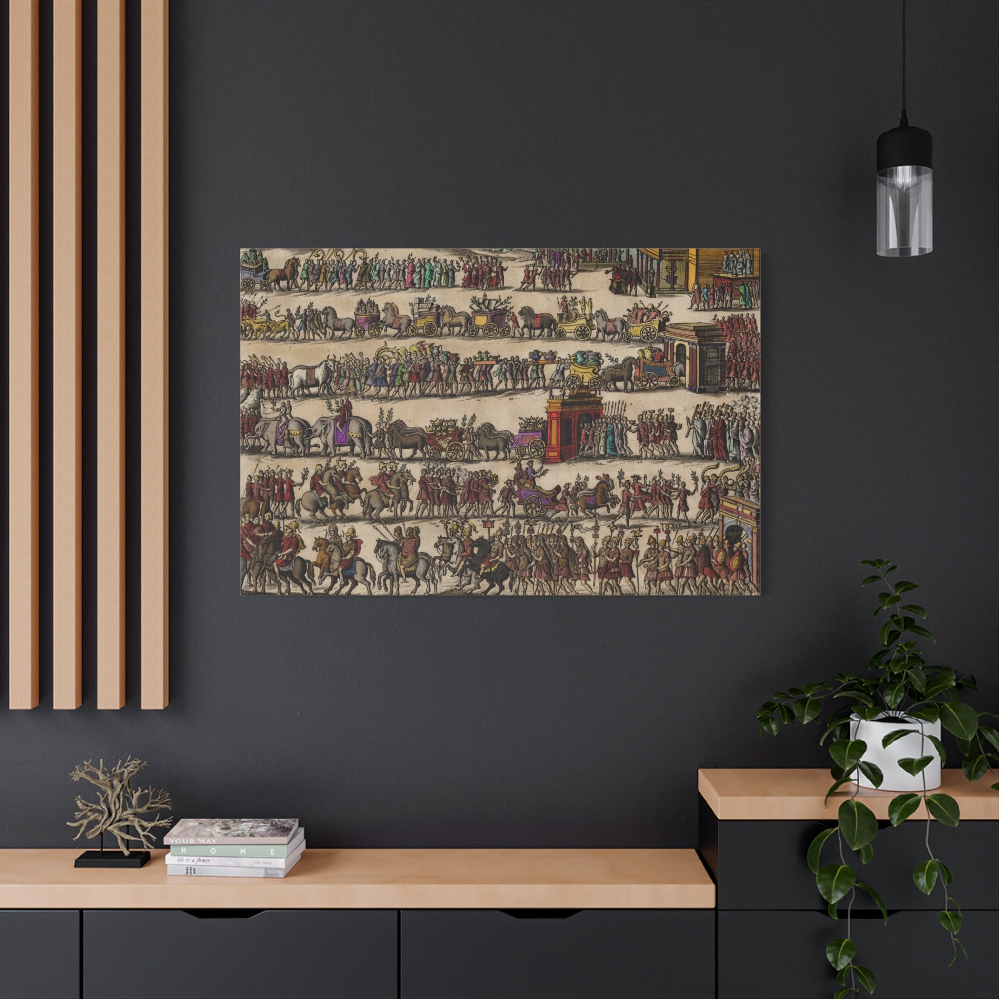 Roman Triumphal Procession Matte Stretched Canvas | Classical Antiquity Wall Art