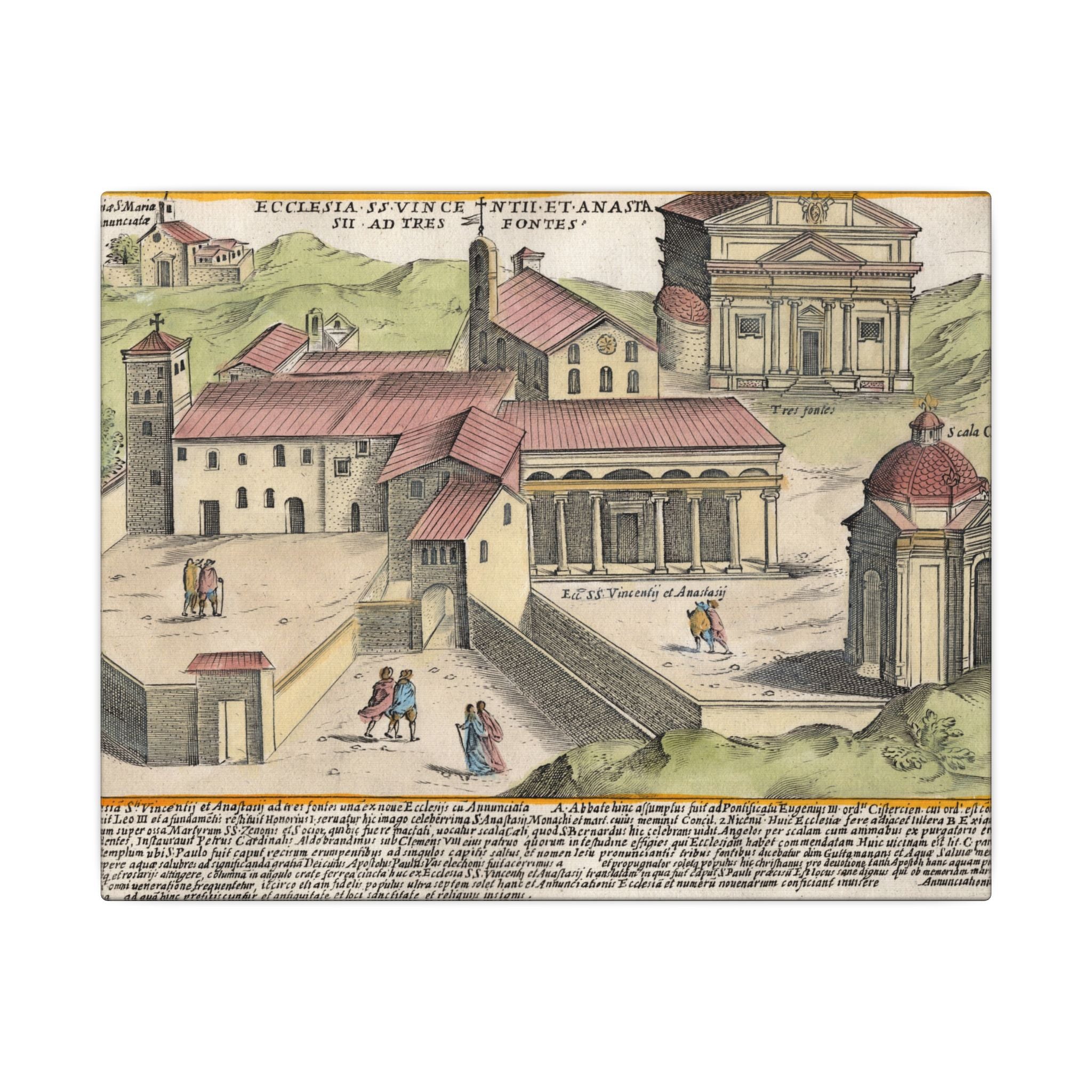 The Church of Saints Vincent and Anastasius at the Three Fountains Historic Canvas Wall Art
